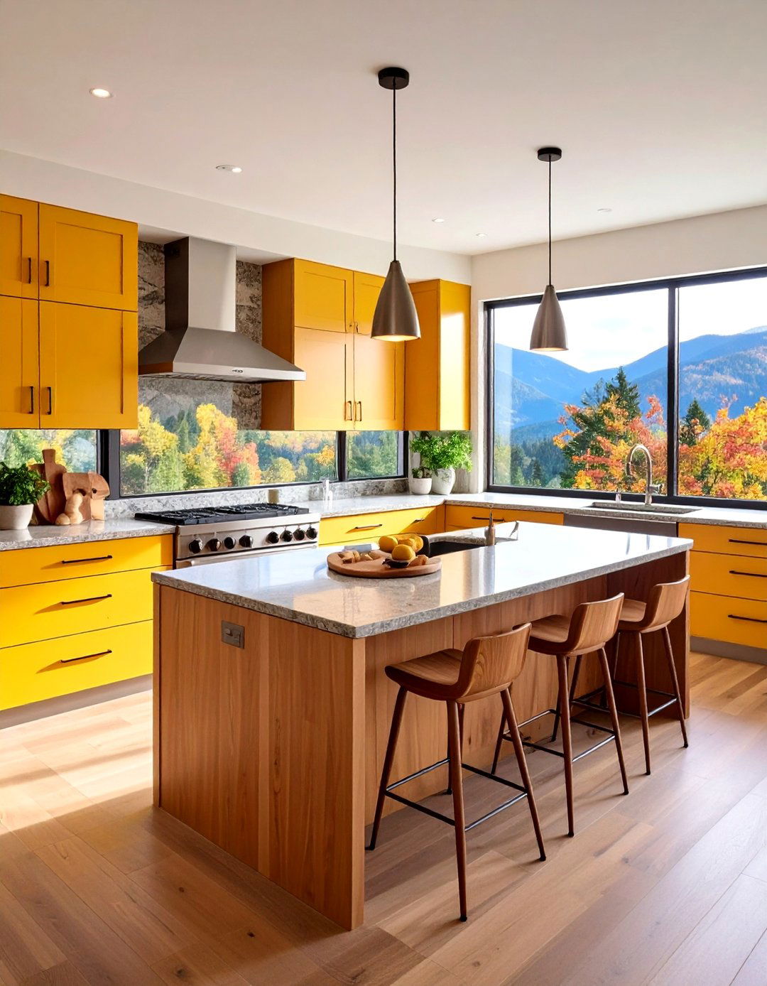 Mountain Family Kitchen with Kid Friendly Features - 25 Mountain House Kitchen Ideas