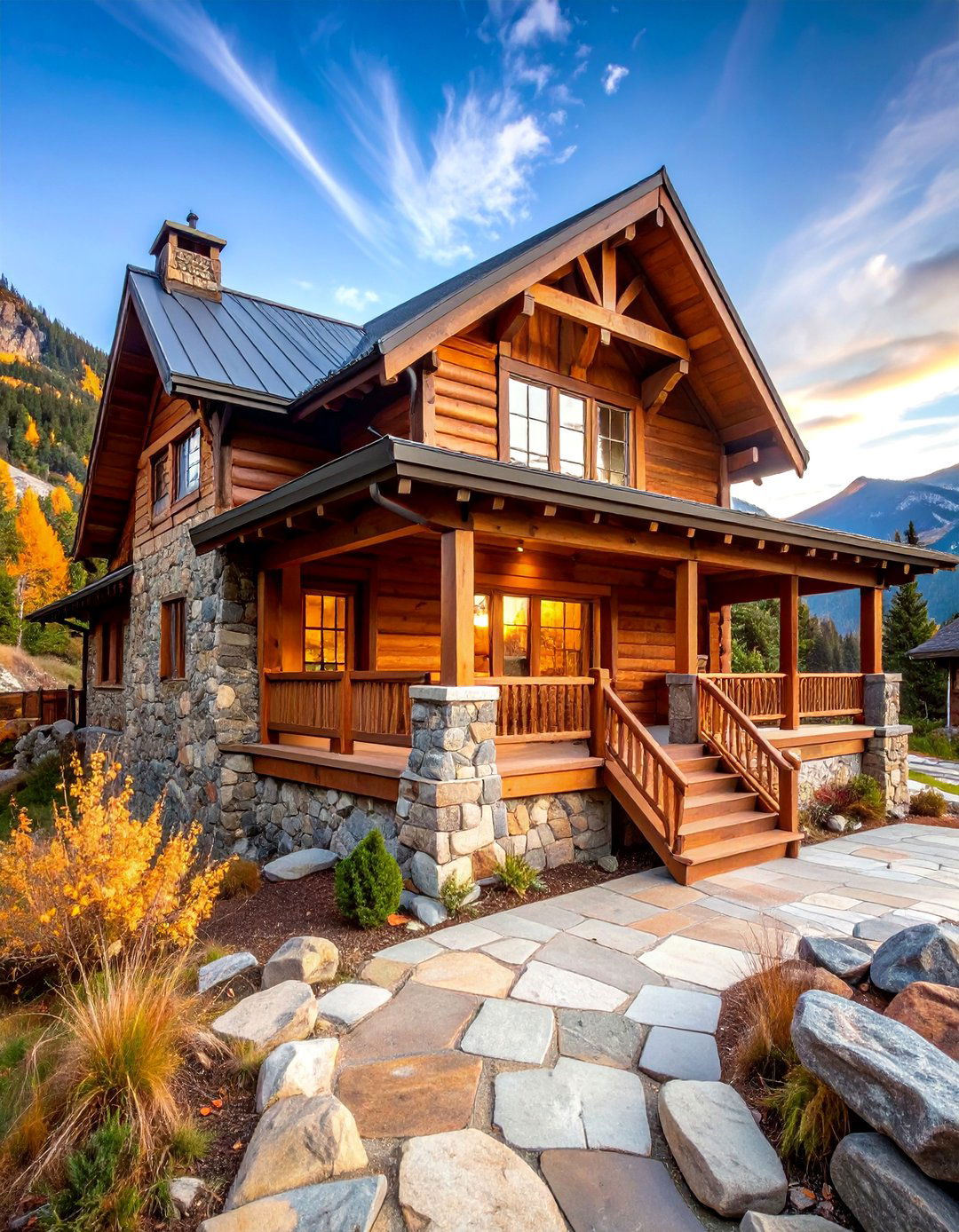 Mountain Lodge Craftsman with Rustic Materials - 25 Craftsman Style House Exterior Ideas