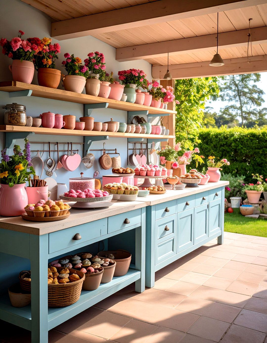 Mud Kitchen Bakery with Muffin Tin Storage - 25 Mud Kitchen Ideas