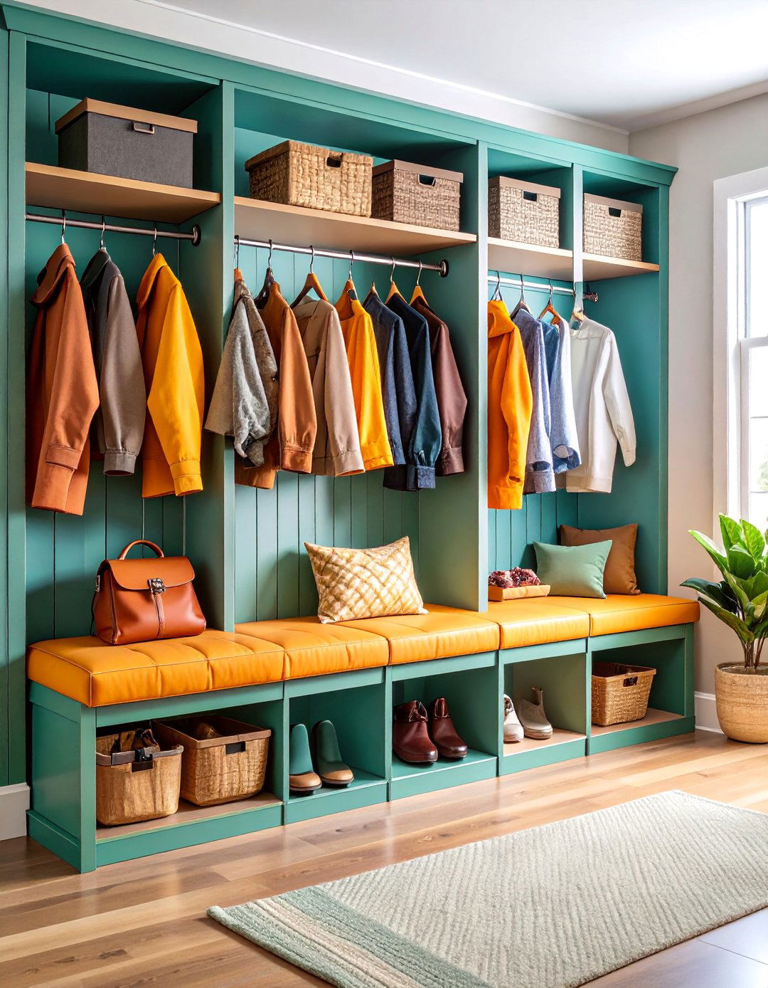 Mudroom Bench Storage Combination - 25 Laundry Basket Storage Ideas