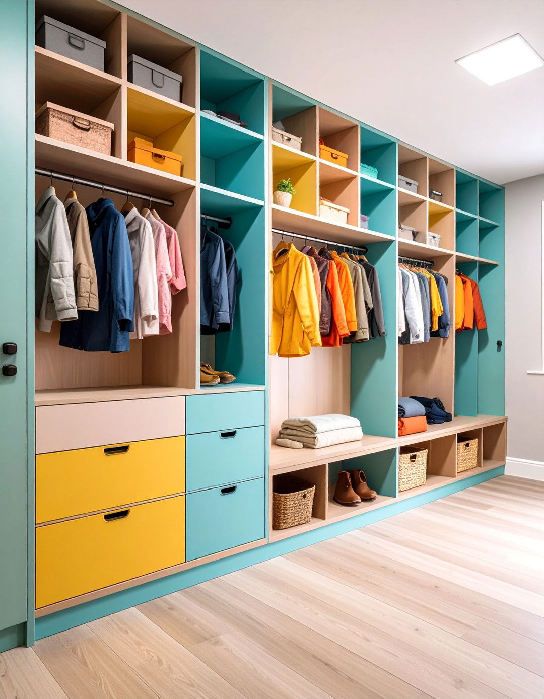 Mudroom Bench with Individual Storage Cubbies - 25 Mudroom Bench Ideas