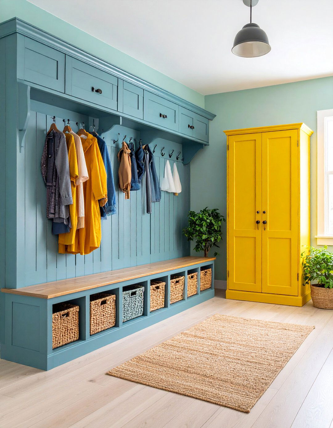 Mudroom Board and Batten with Practical Gray Green - 25 Board and Batten Wall Ideas
