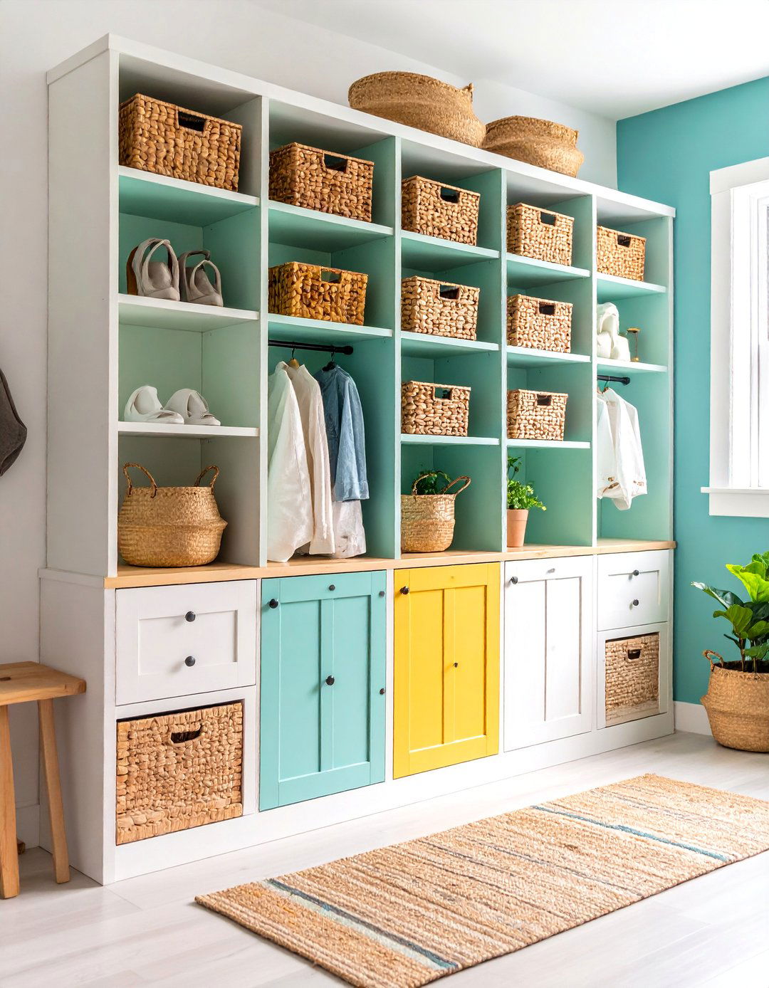 Mudroom Cubbies with Chalkboard Labels - 25 Farmhouse Entryway Ideas
