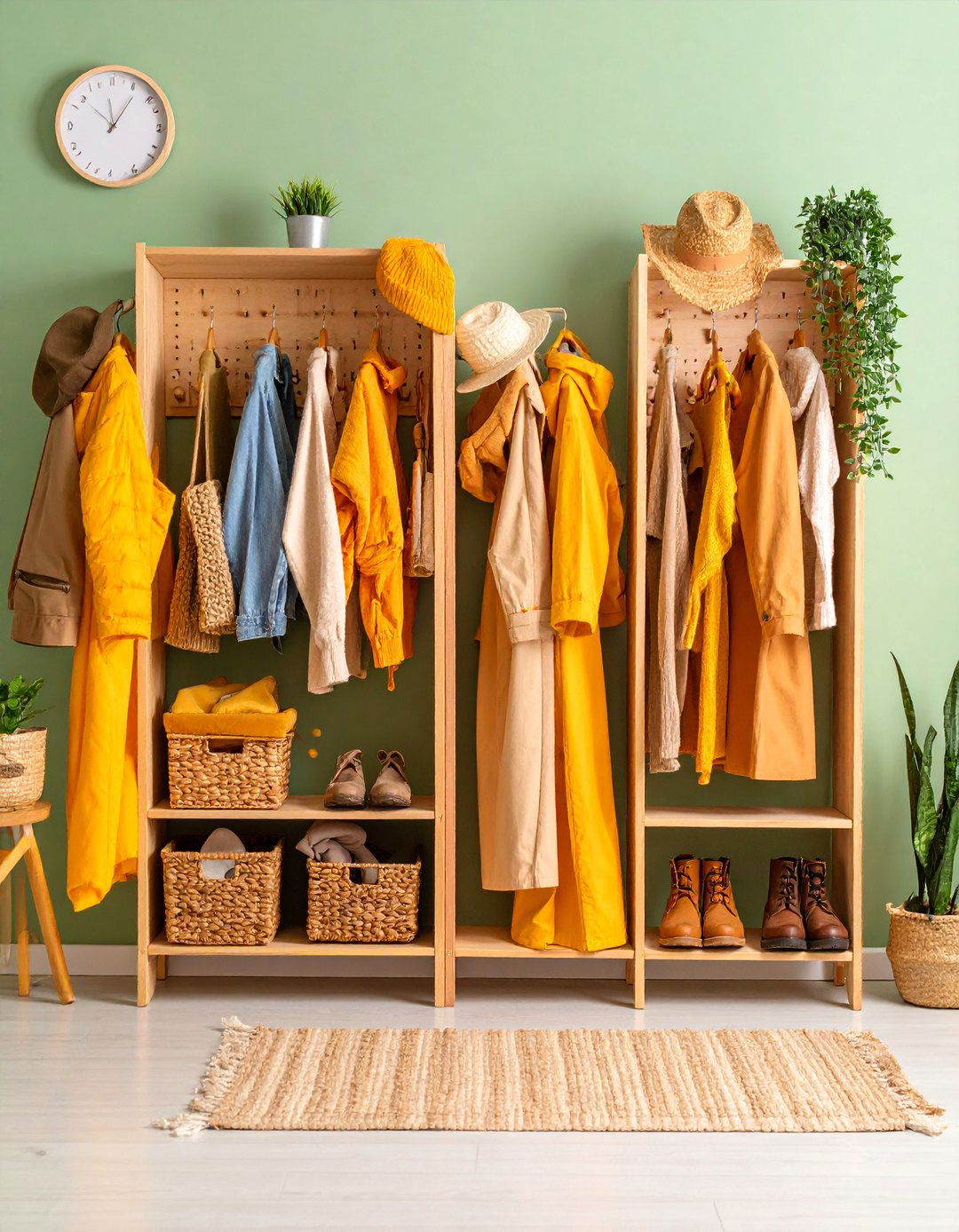 Mudroom Family Pegboard Center - 25 Pegboard Ideas