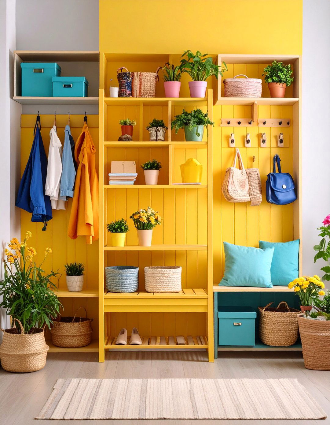 Mudroom Style Organization with Attractive Storage - 25 Entryway Wall Ideas