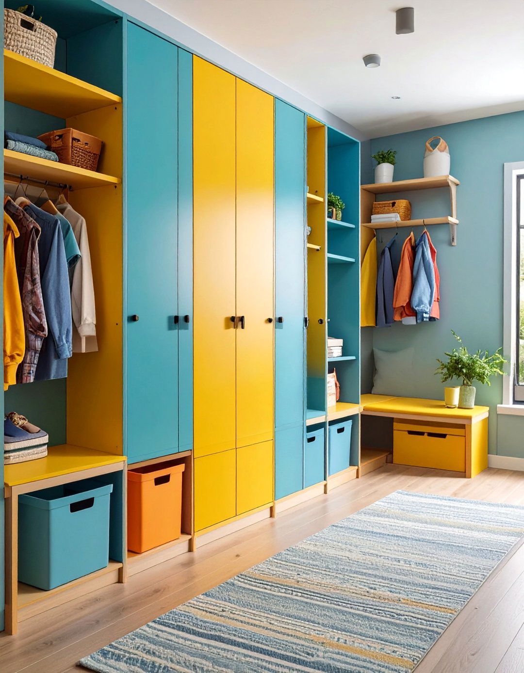Mudroom with Flexible Furniture and Portable Solutions - 25 Mud Room Ideas