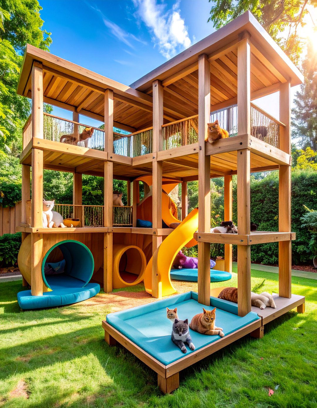 Multi Cat Family Compound Catio - 25 Outdoor Catio Ideas