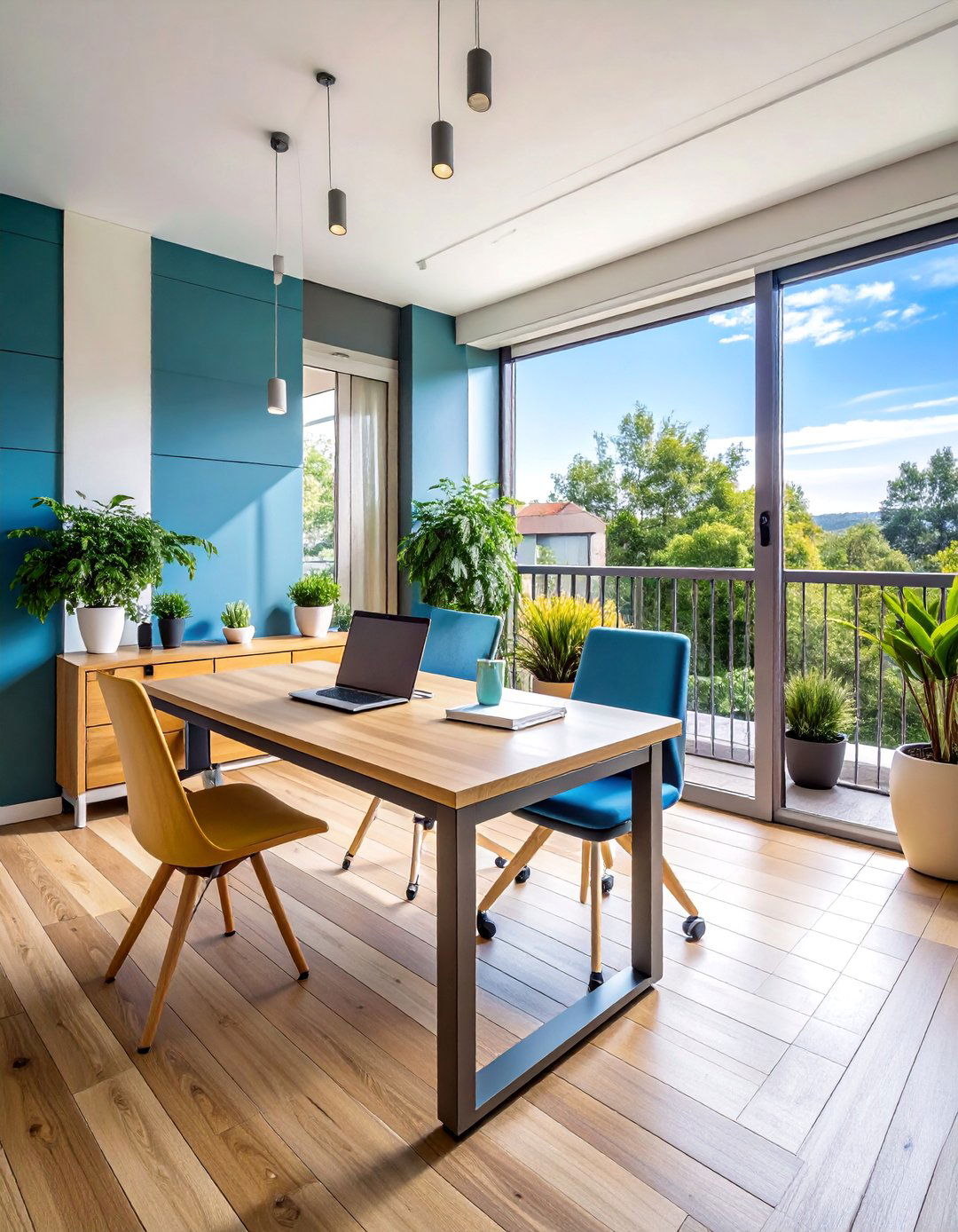 Multi Functional Balcony Office with Convertible Furniture - 25 Balcony Office Ideas