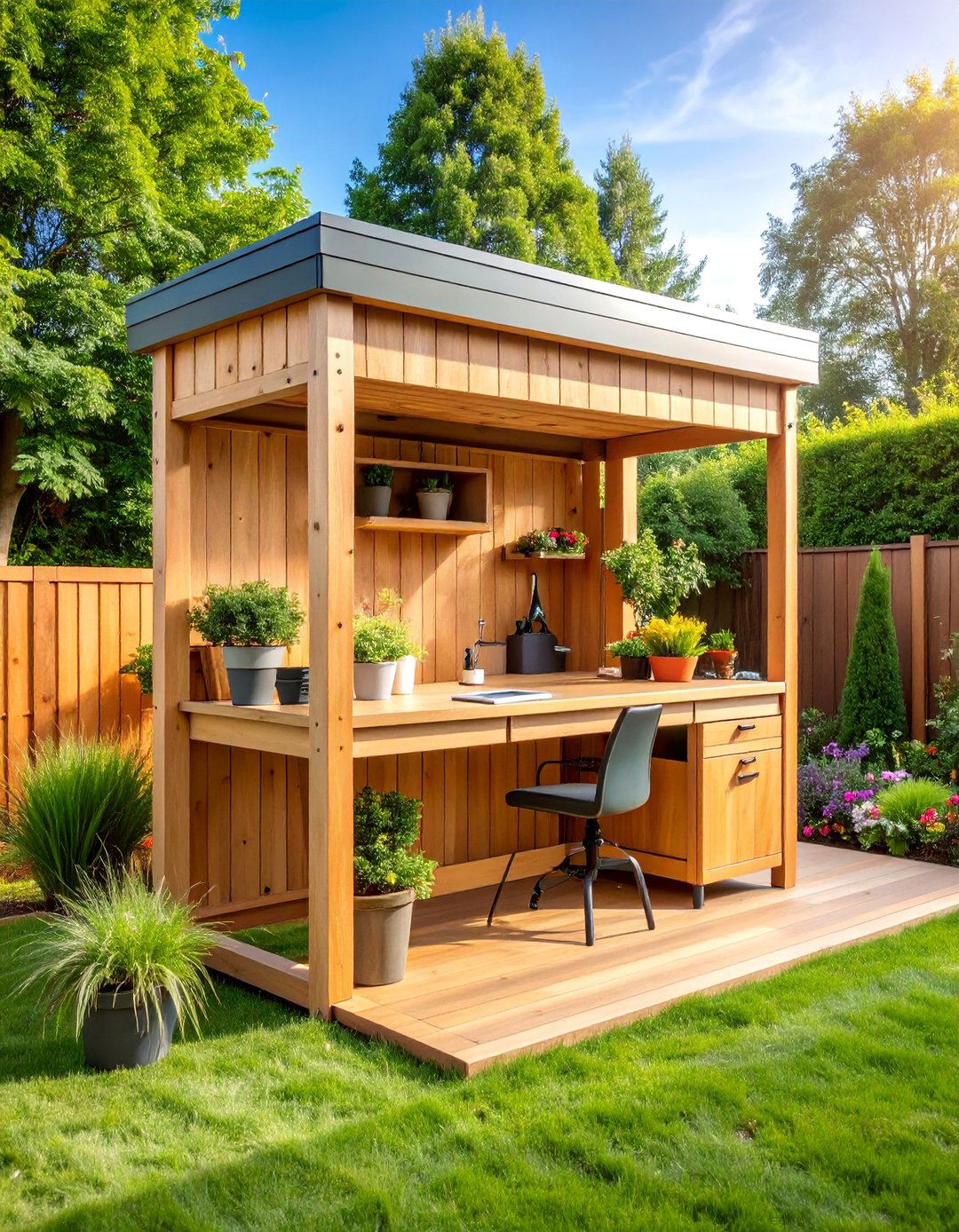 Multi Functional Garden Workstation - 25 Garden Furniture Ideas