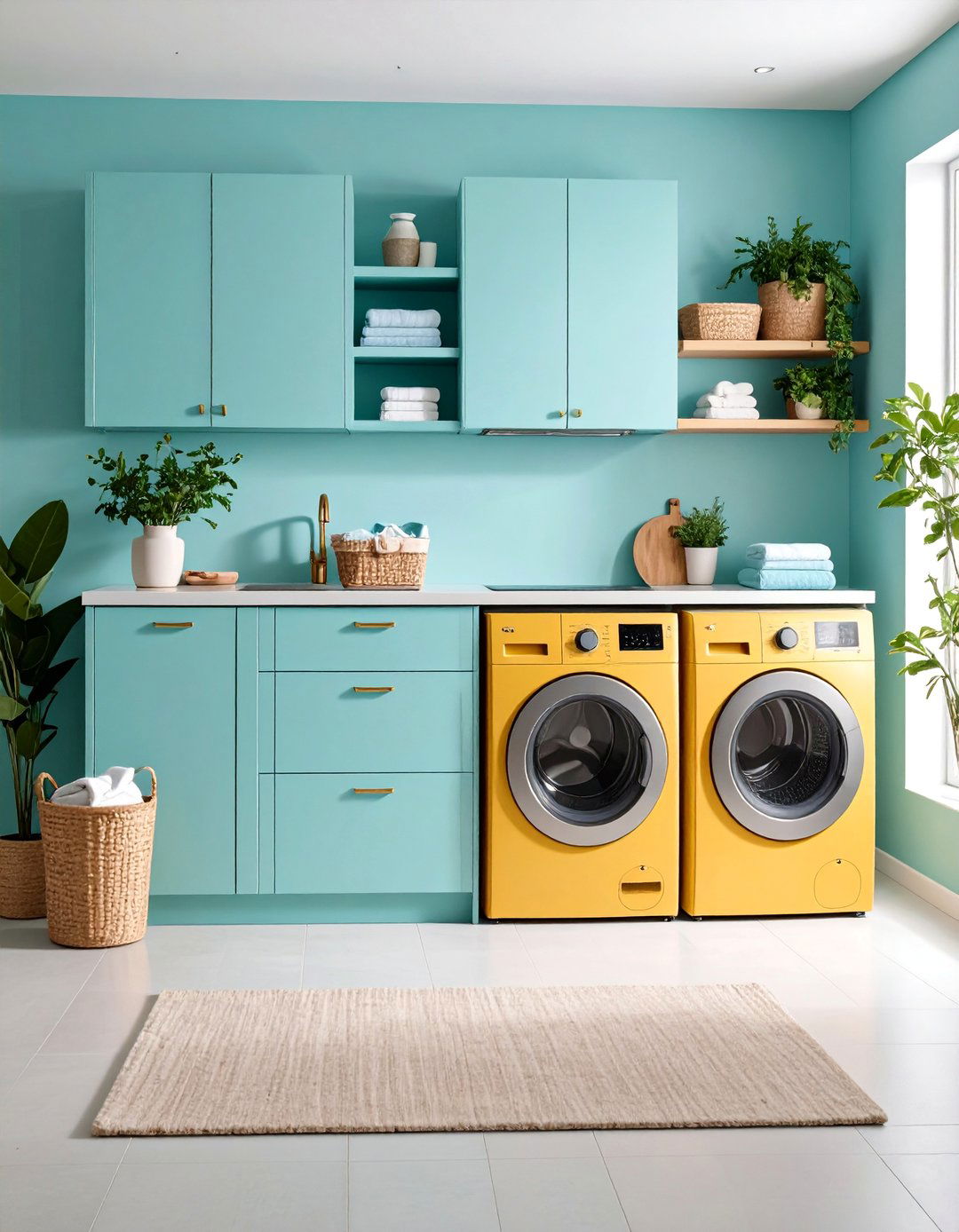 Multi Functional Island Cabinet Design - 25 Laundry Room Cabinet Ideas