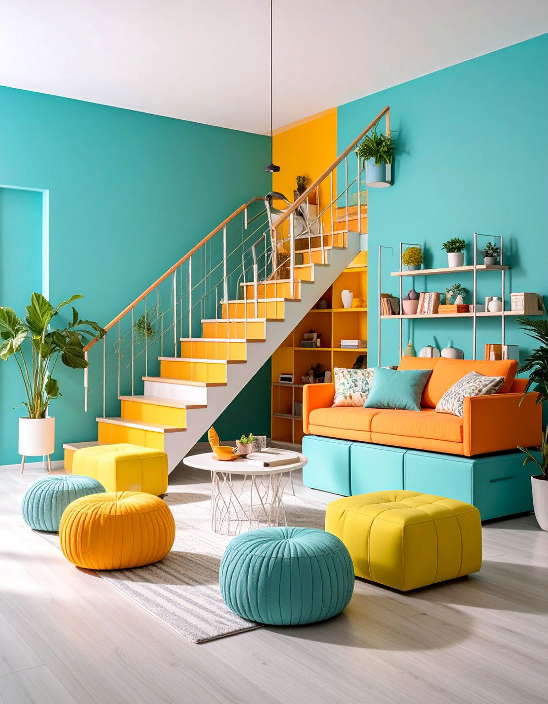 Multi Functional Landing with Flexible Design - 25 Stair Landing Ideas