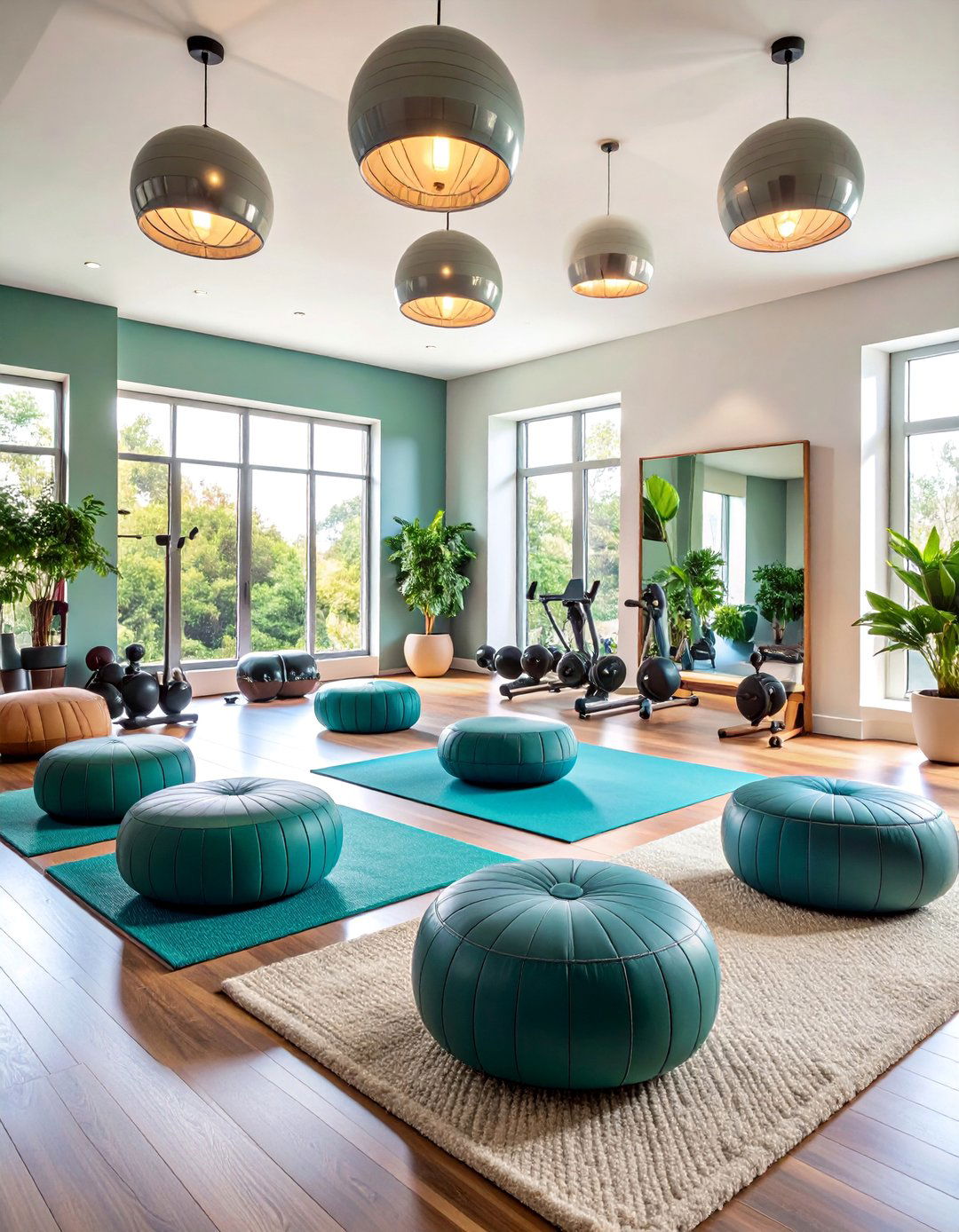 Multi Functional Living Room Gym Setup - 25 Small Home Gym Ideas