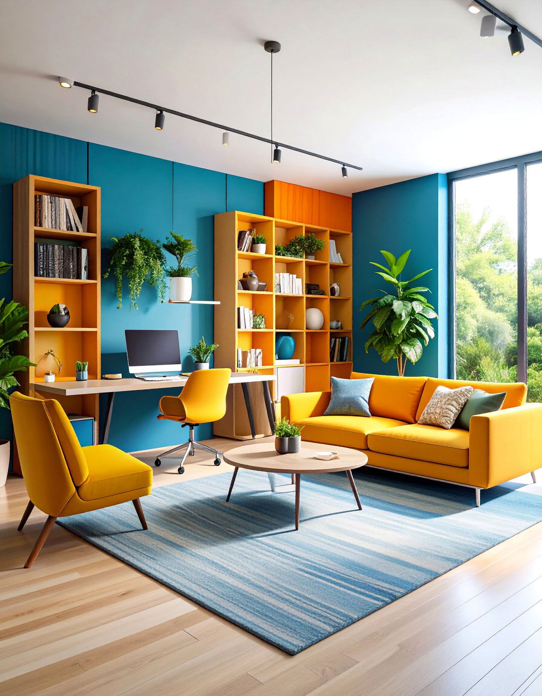 Multi Functional Living Room Workspace Integration - 25 Living Room Layout Ideas