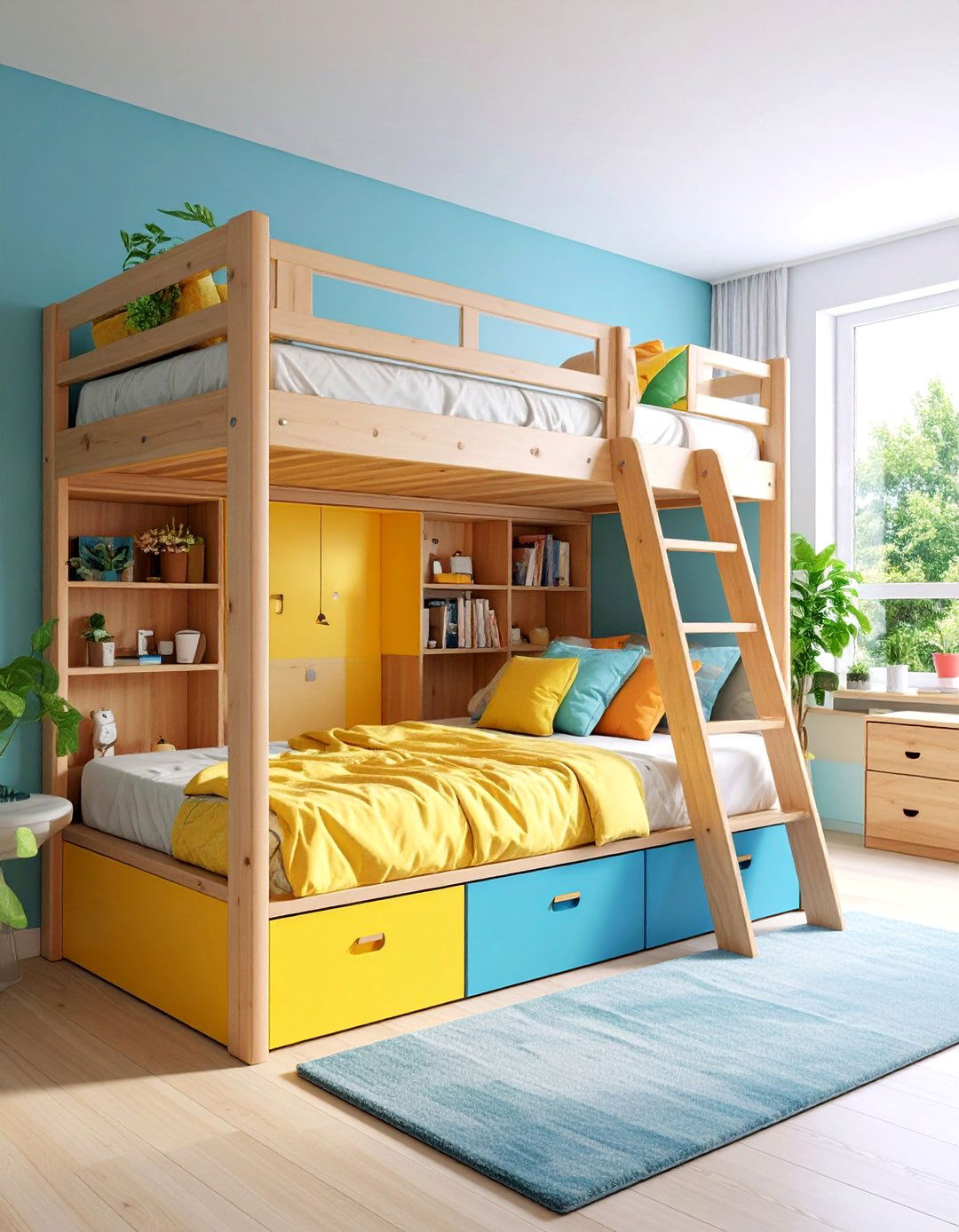 Multi Functional Loft Bed with Convertible Desk Space - 25 Loft Bed Ideas