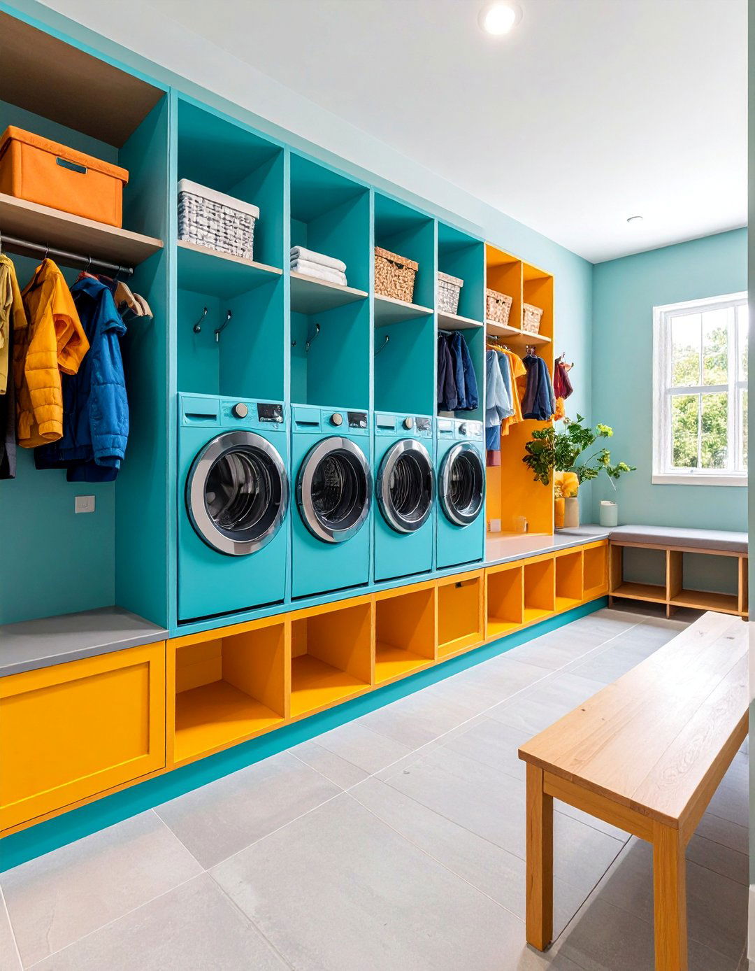 Multi Functional Stackable Laundry and Mudroom - 25 Stackable Laundry Room Ideas