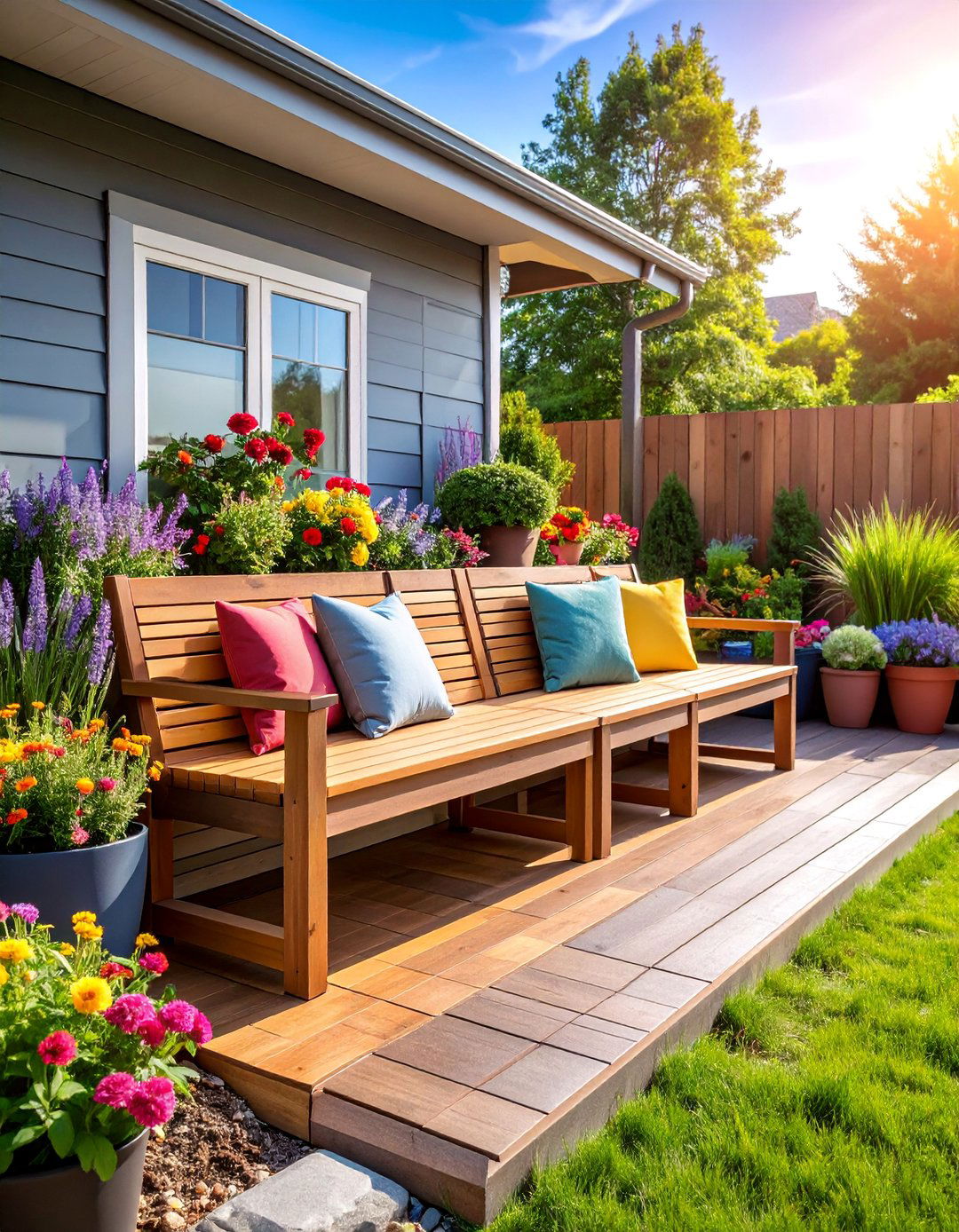 Multi Functional Storage Bench Perimeter - 25 Deck Seating Ideas