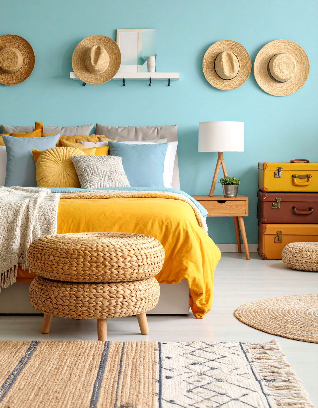 Multi Functional Storage Ottoman Bedroom - 25 Small Boho Bedroom Ideas