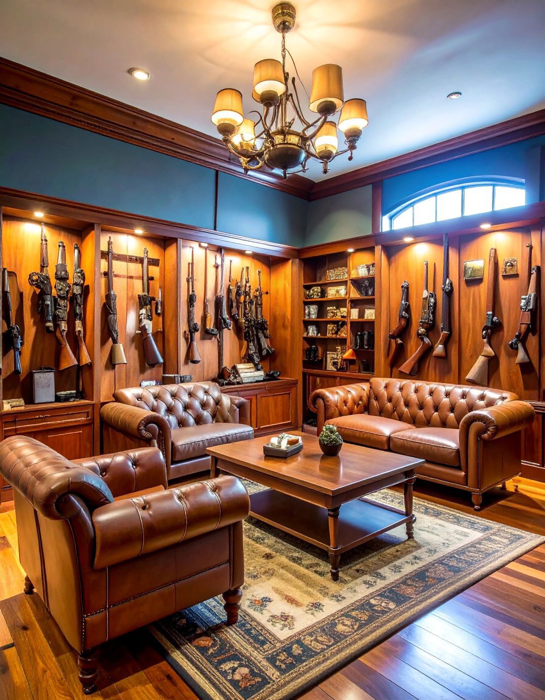 Multi Generational Family Gun Room with Heritage Display - 25 Gun Room Ideas