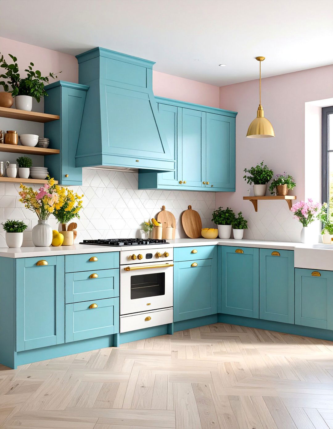 Multi Generational Kitchen with White Appliances and Family Features - 25 Kitchen With White Appliances Ideas