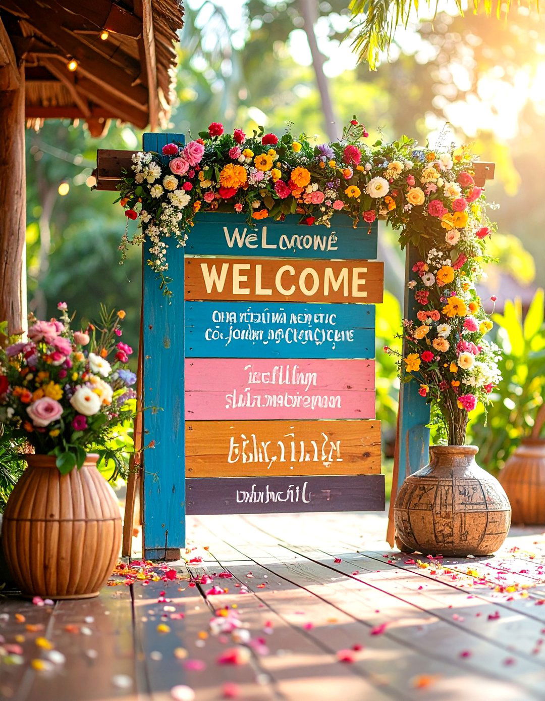 Multi Language Welcome Sign Display - 25 Wedding Welcome Sign Ideas