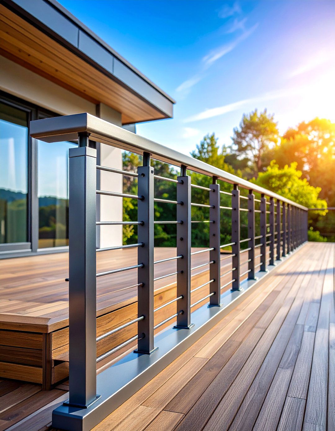 Multi Level Aluminum Deck Railing System - 25 Metal Deck Railing Ideas