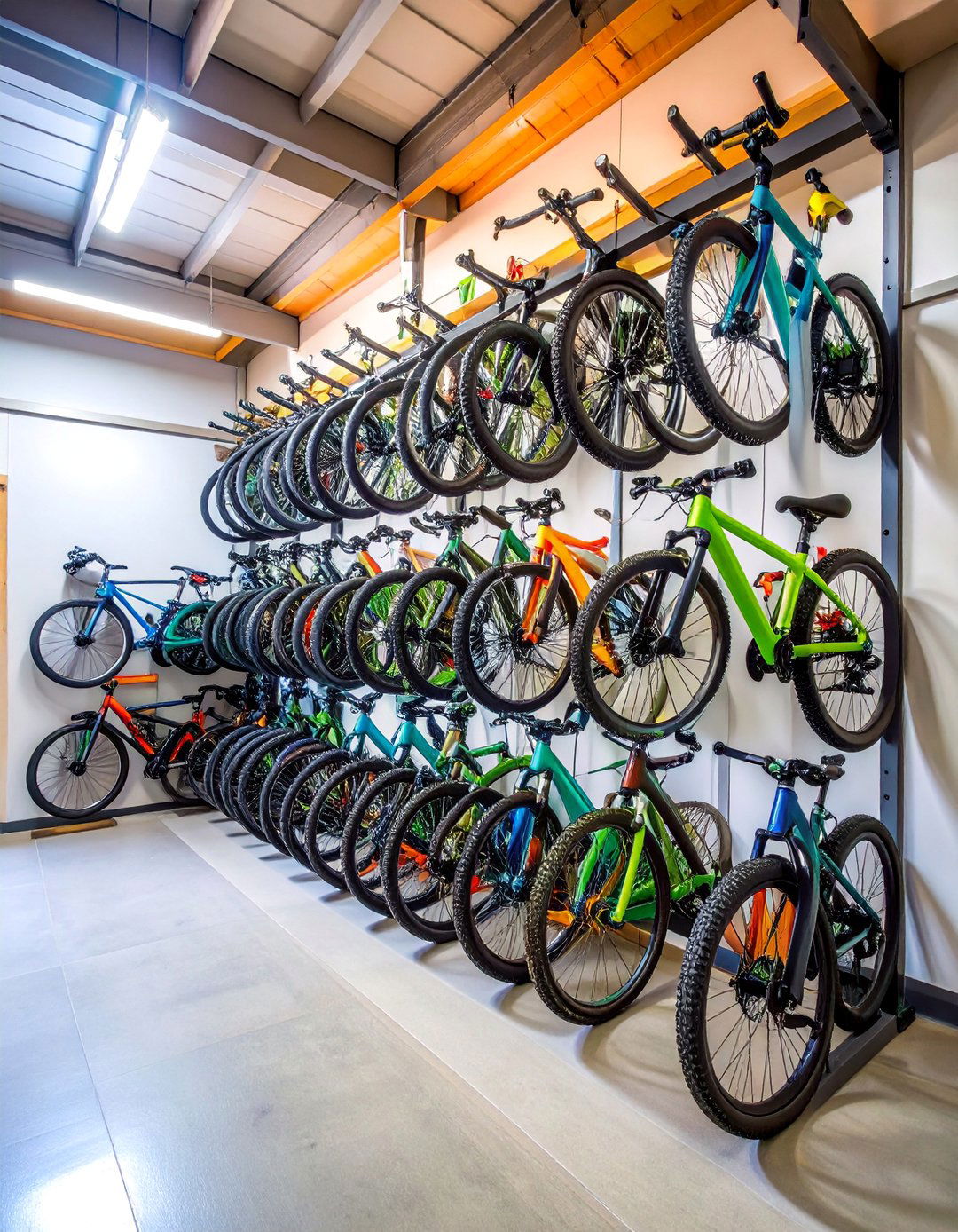 Multi Level Bike Storage Rack with Equipment Hooks - 25 Outdoor Storage Ideas