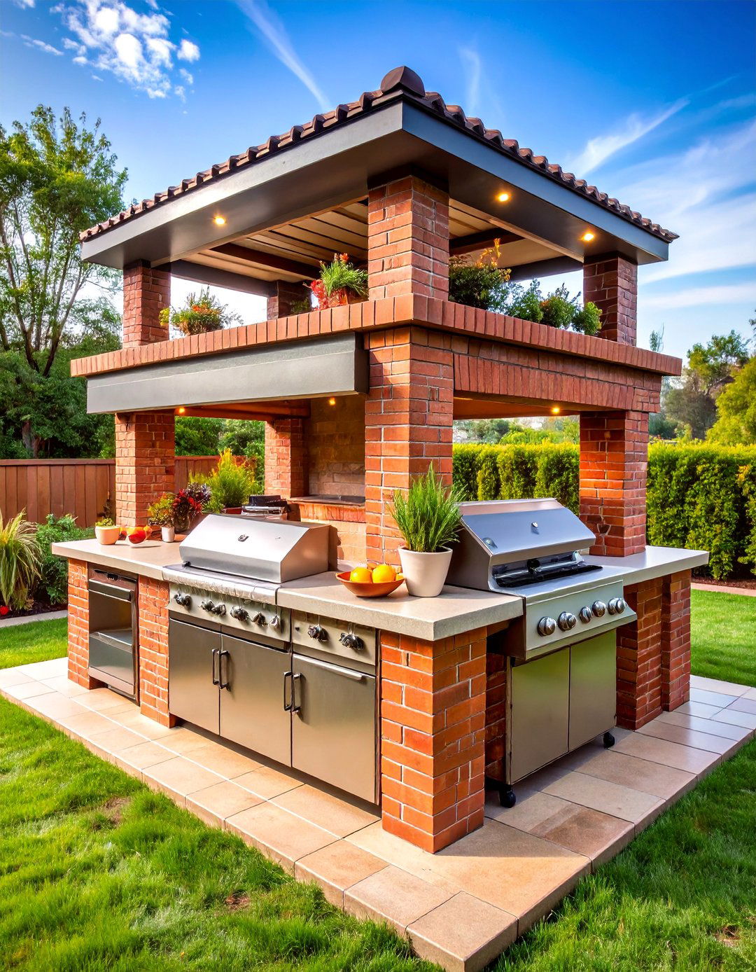 Multi Level Brick BBQ Pit - 25 Bbq Pit Ideas