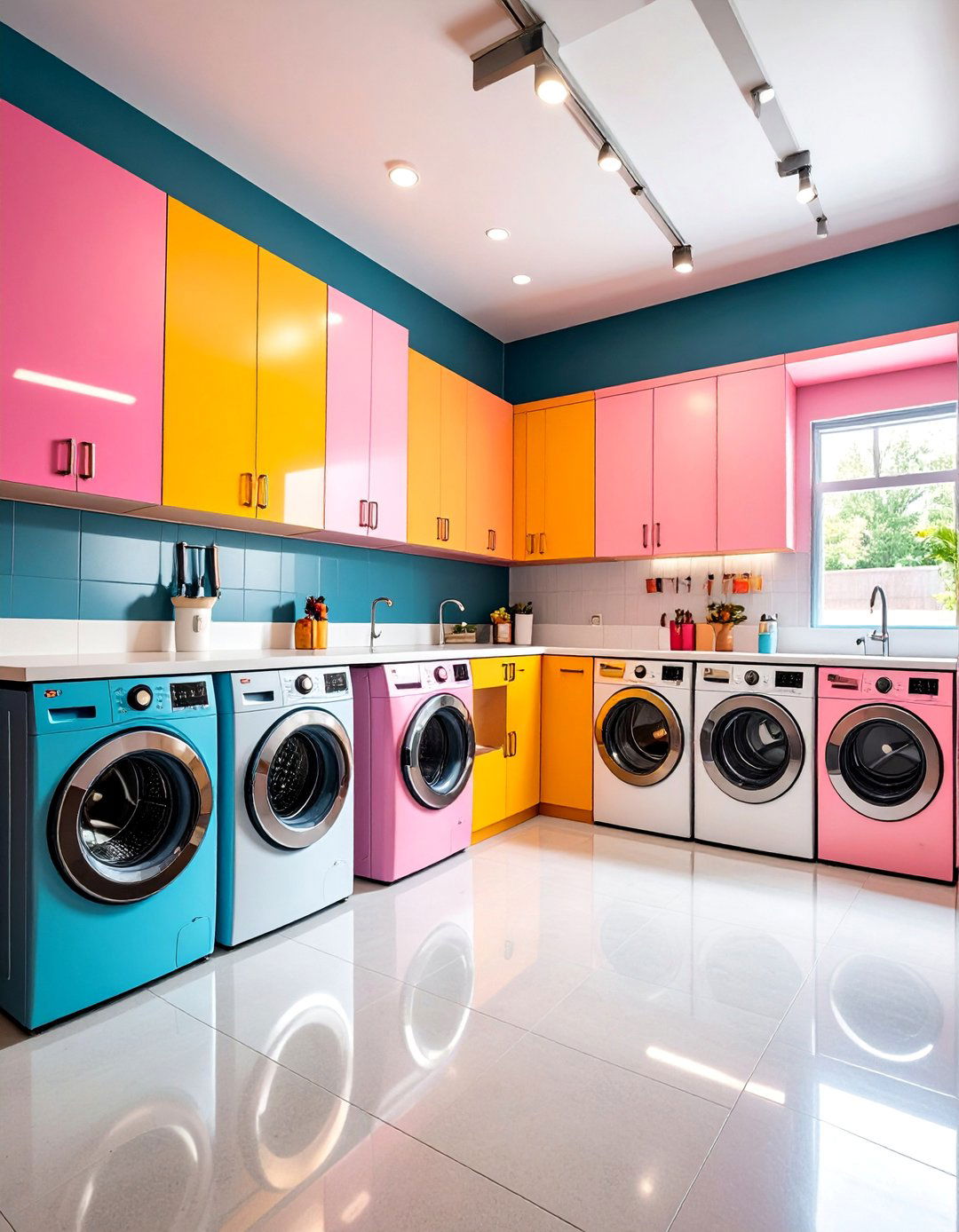 Multi Level Counter Garage Laundry System - 25 Garage Laundry Room Ideas