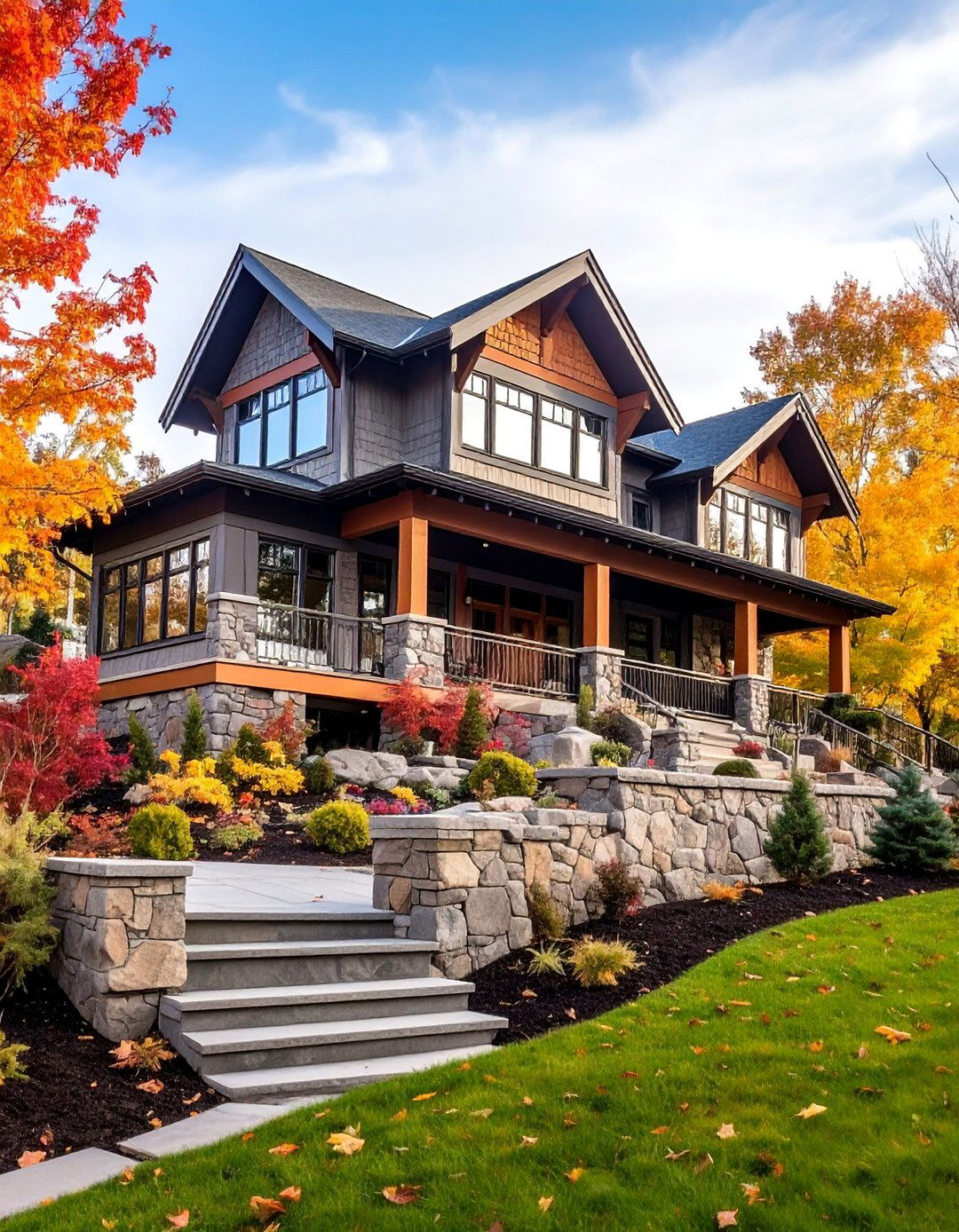 Multi Level Craftsman with Terraced Design - 25 Craftsman Style House Exterior Ideas