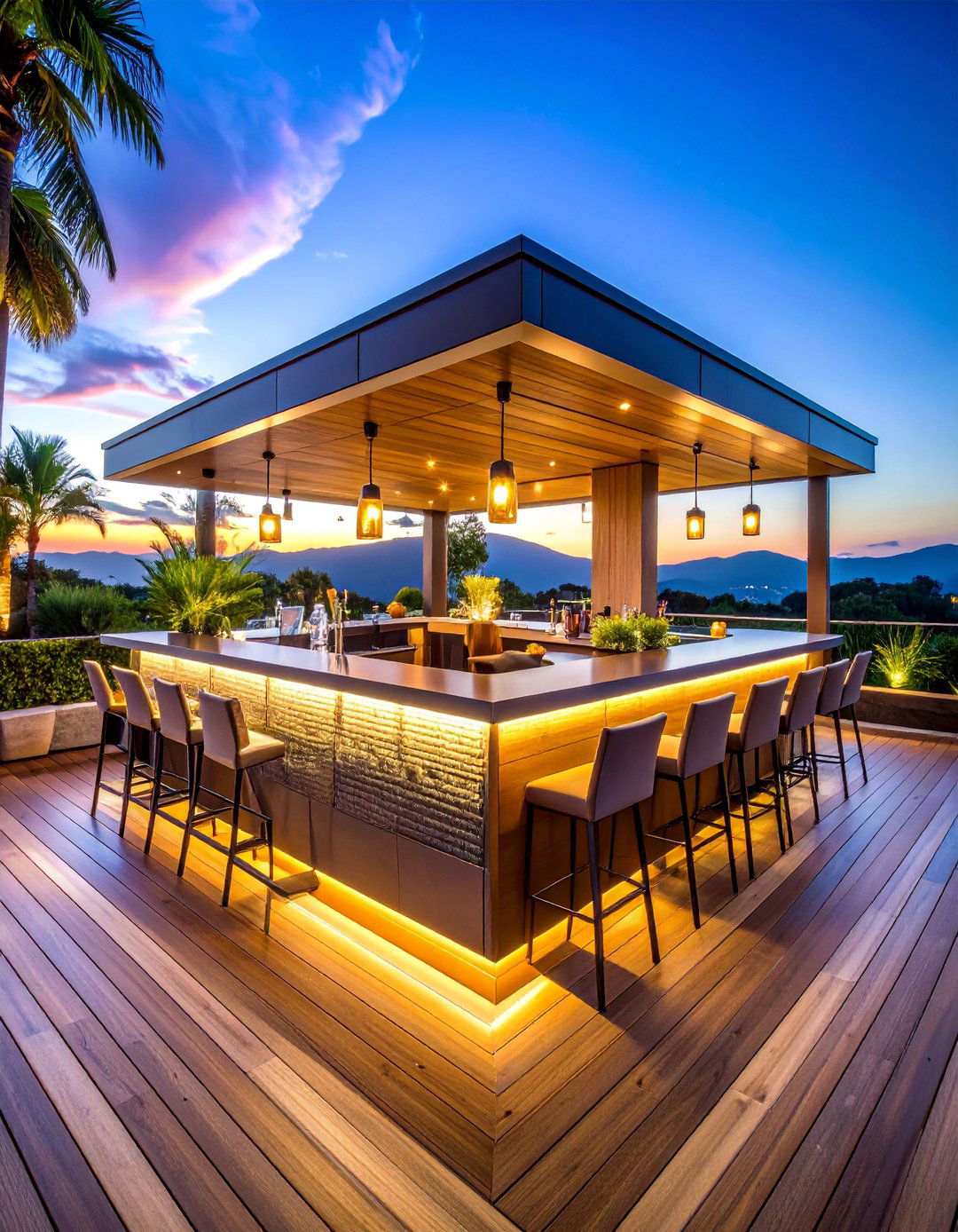 Multi Level Deck Bar with Built In Storage - 25 Home Bar Ideas On A Budget