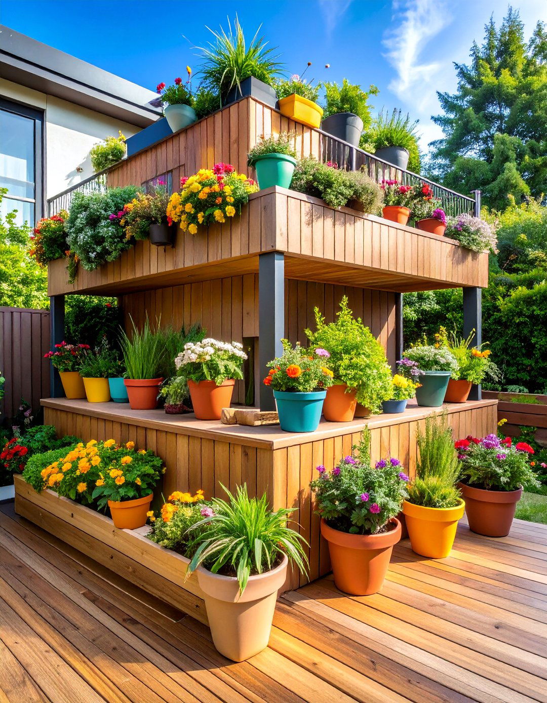 Multi Level Deck Garden System - 25 Patio Small Garden Ideas
