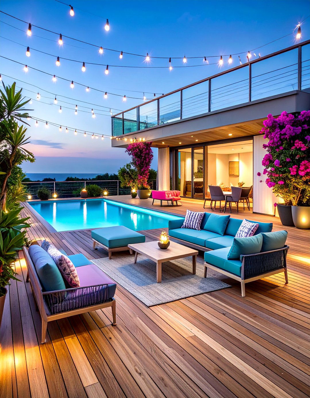 Multi Level Deck Hog Wire Coordination - 25 Hog Wire Deck Railing Ideas