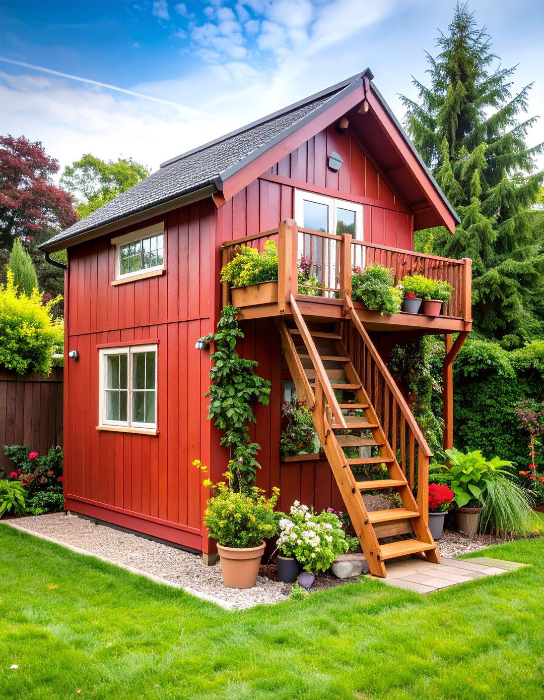 Multi Level Garden Shed with Loft Storage - 25 Garden Shed Ideas
