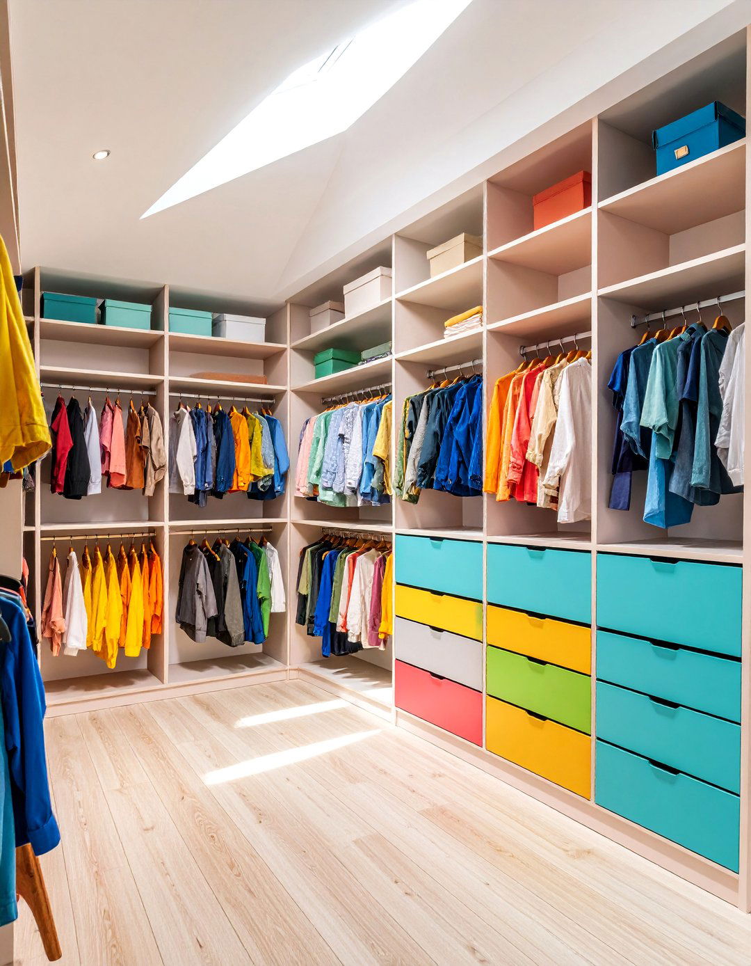 Multi Level Hanging Rod Configuration - 25 Sloped Ceiling Closet Ideas