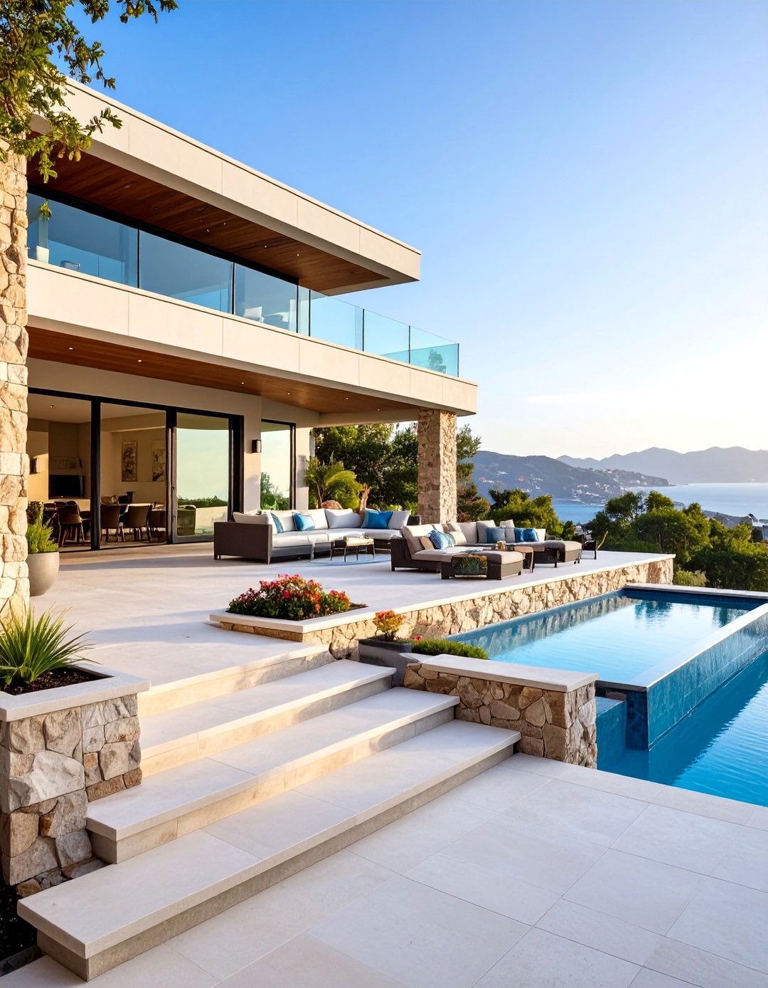 Multi Level Lanai with Terraced Design - 25 Lanai Porch Ideas