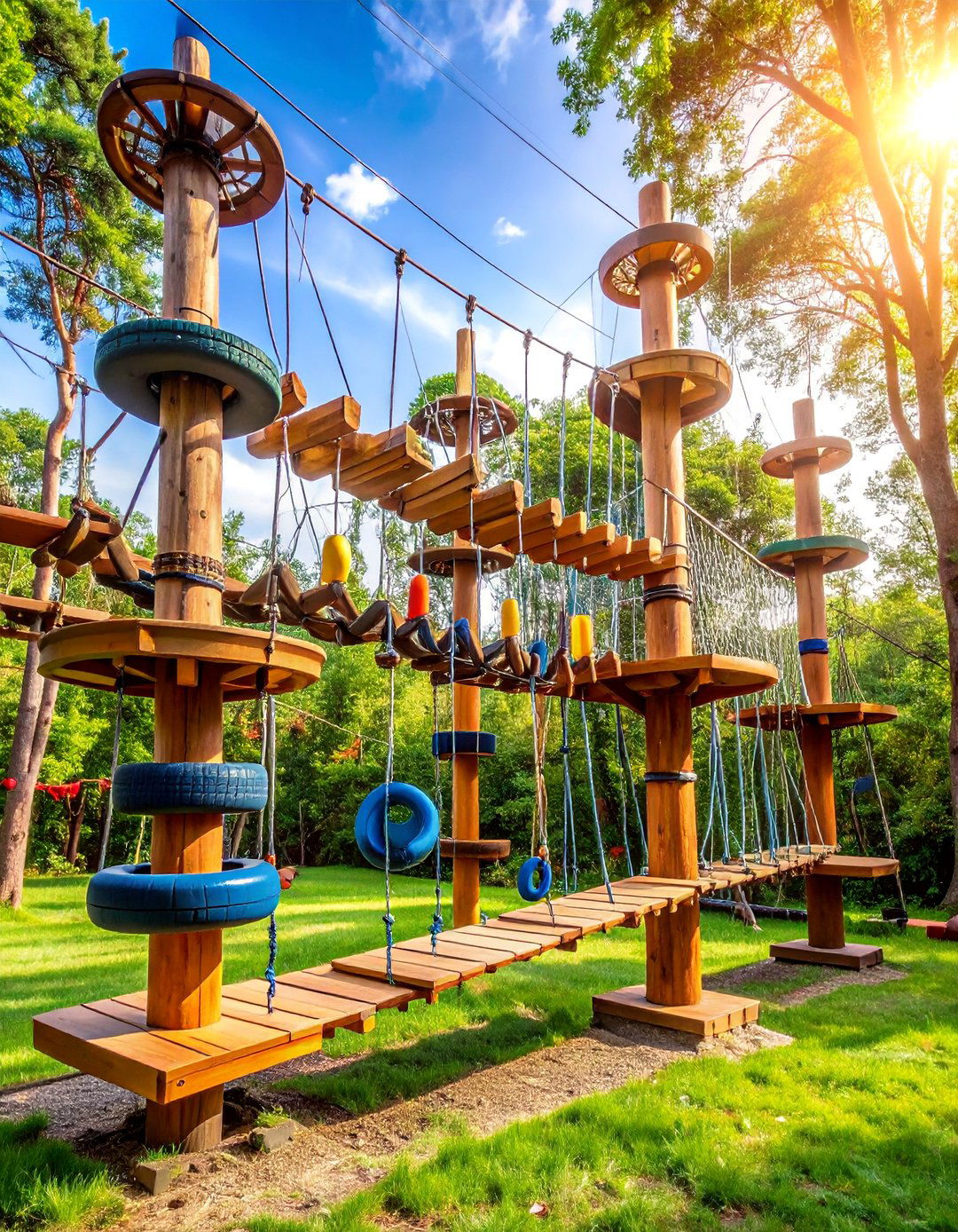 Multi Level Obstacle Course Complex - 25 Outdoor Gym Ideas