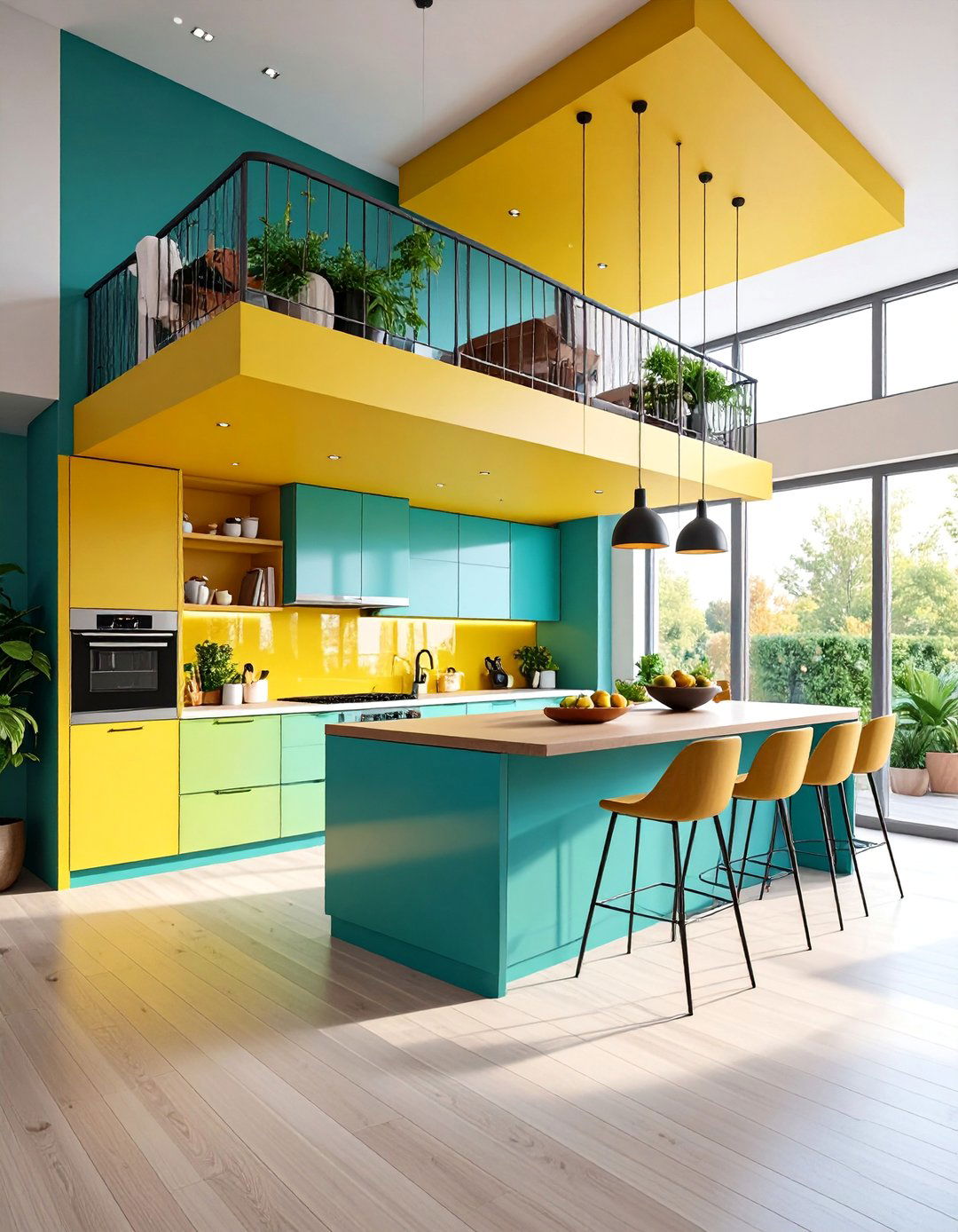 Multi Level Open Kitchen with Raised Dining Platform - 25 Open Kitchen Living Room Ideas
