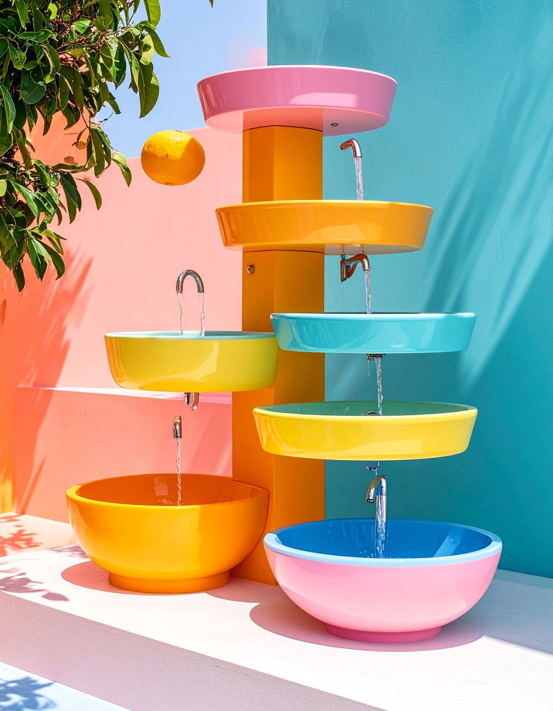 Multi Level Outdoor Sink with Tiered Washing Areas - 25 outdoor sink ideas