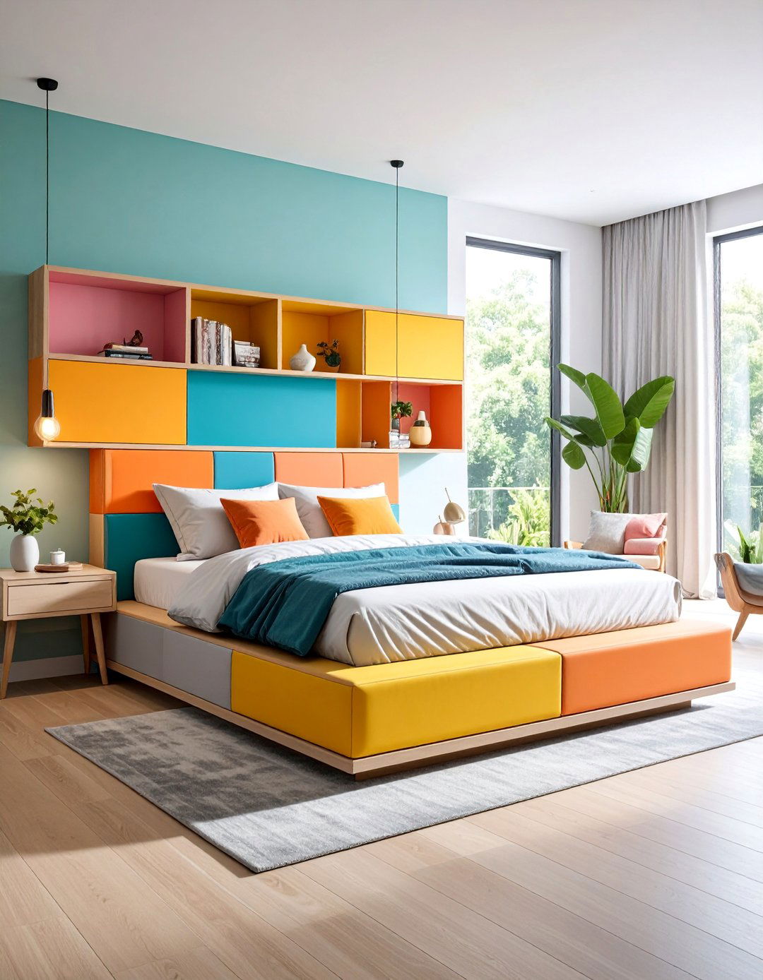 Multi Level Platform Bed with Stepped Design - 25 Unique Bed Design Ideas
