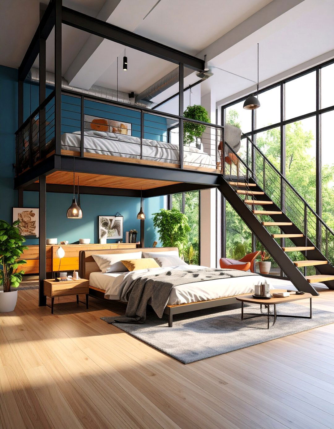 Multi Level Studio with Loft Bedroom - 25 Small Apartment Ideas for Guys