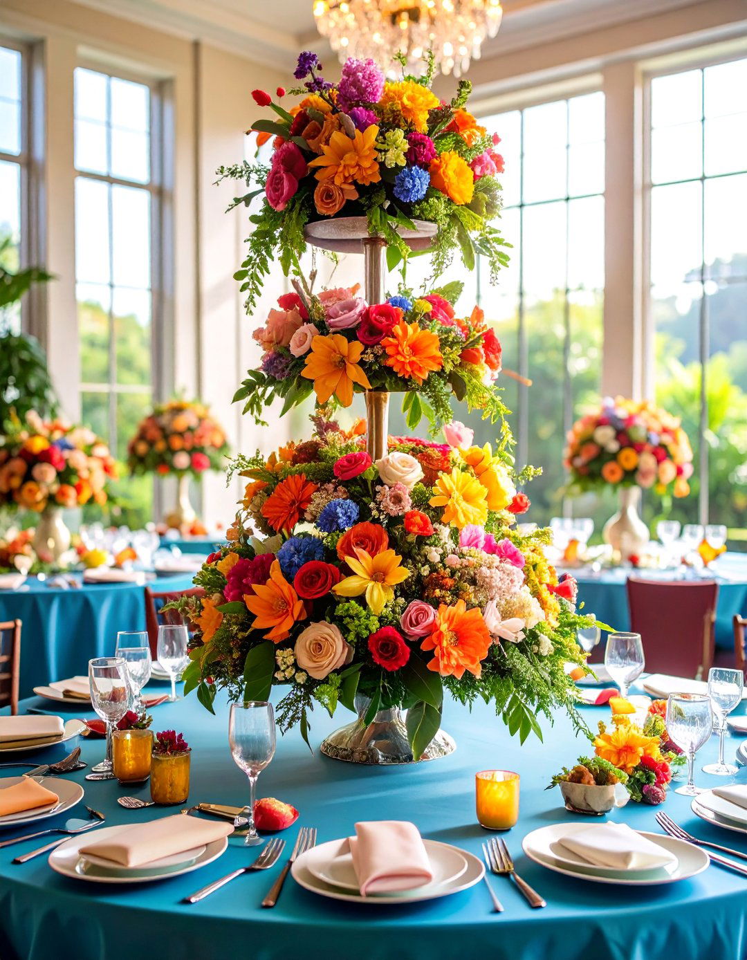 Multi Level Tiered Centerpiece - 25 Flower Centerpiece Ideas