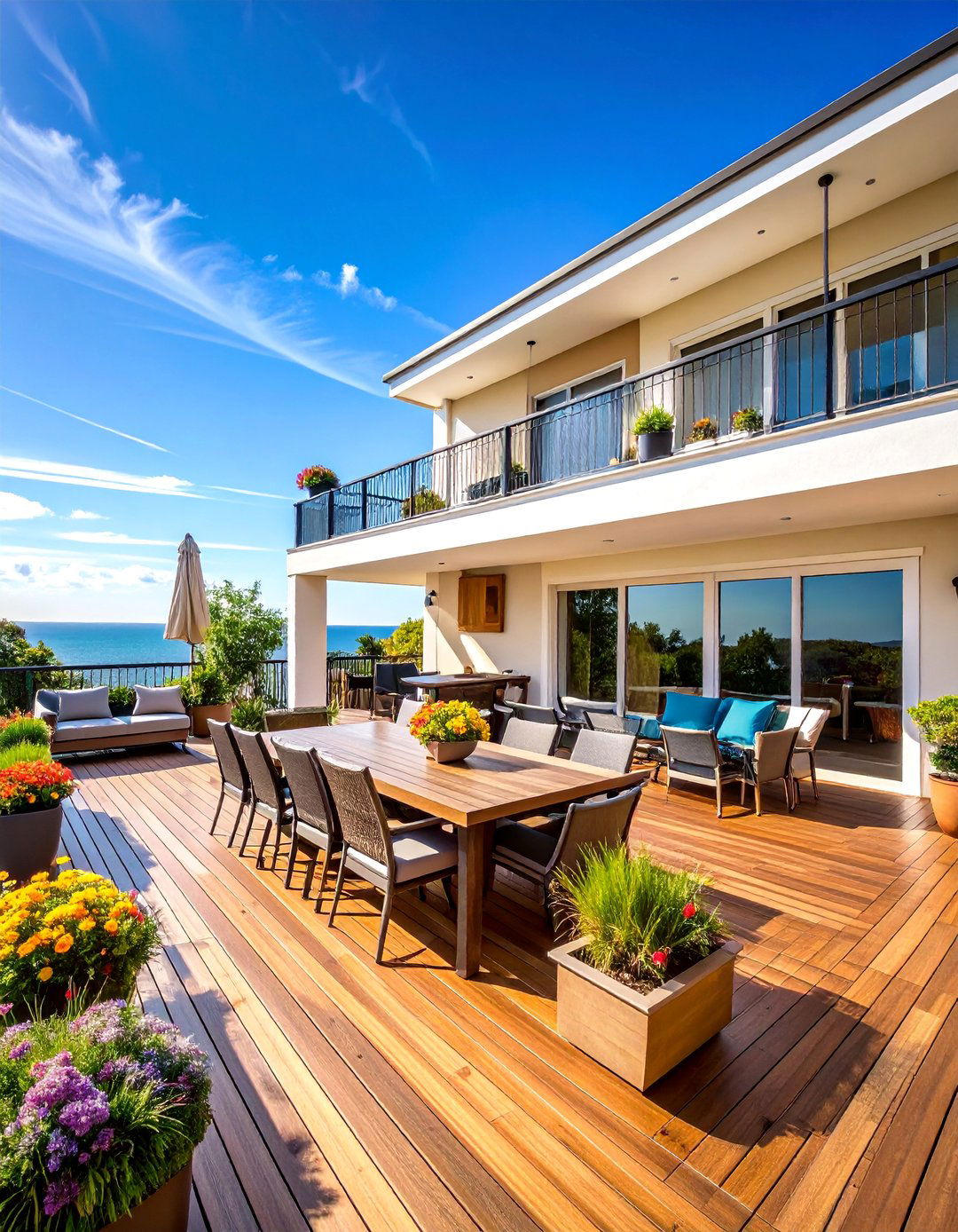 Multi Level Tiered Entertainment Zone - 25 Deck Furniture Ideas