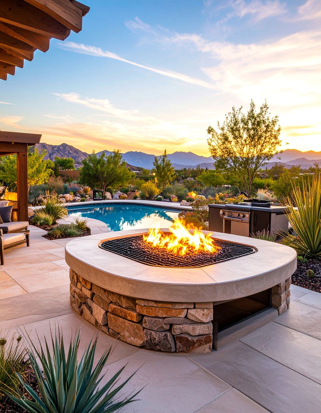 Multi Level Truck Rim Fire Pit with Cooking Grate - 25 Truck Rim Fire Pit Ideas