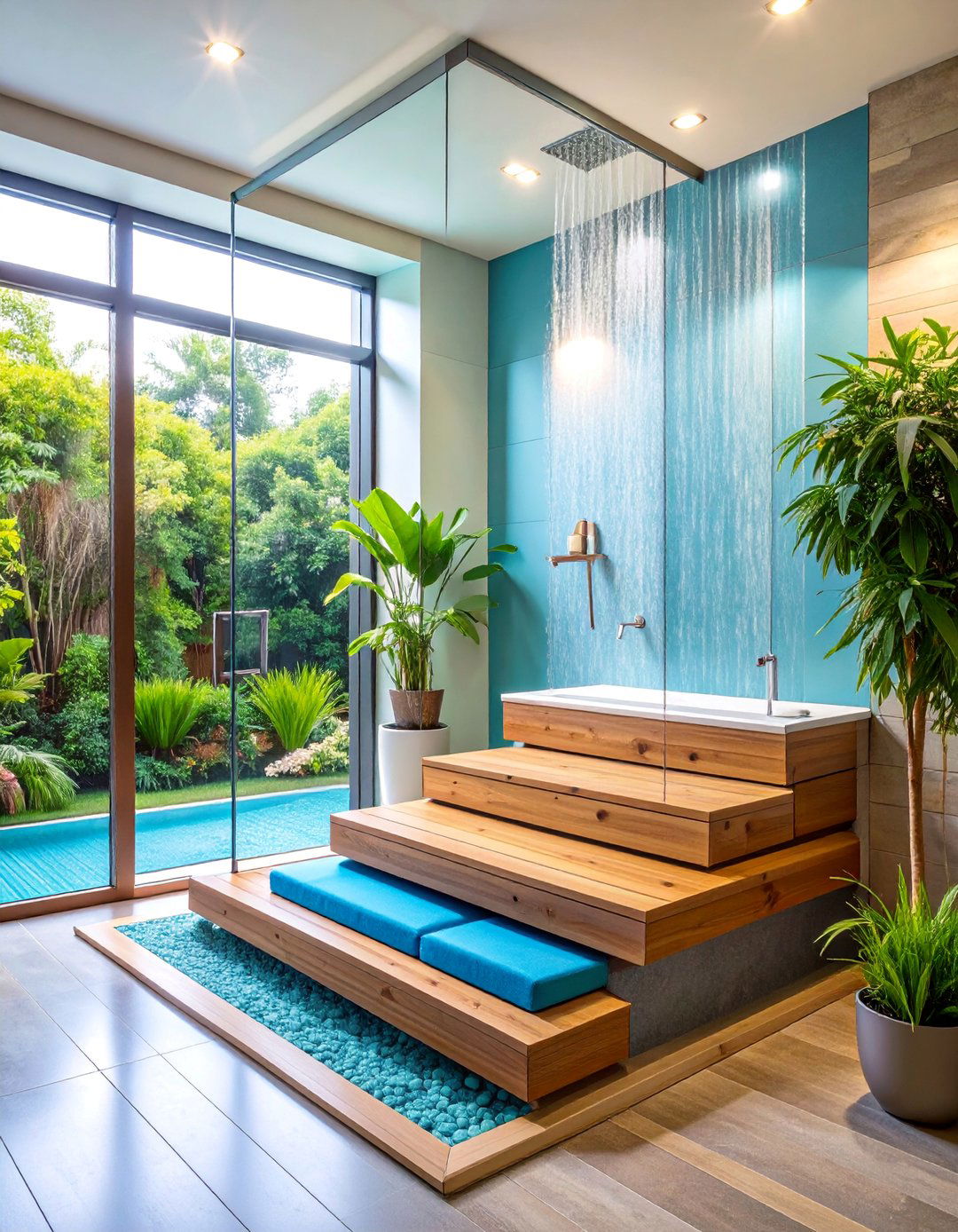 Multi Level Walk In Shower Bench with Dual Seating - 25 Walk in Shower Ideas With Bench