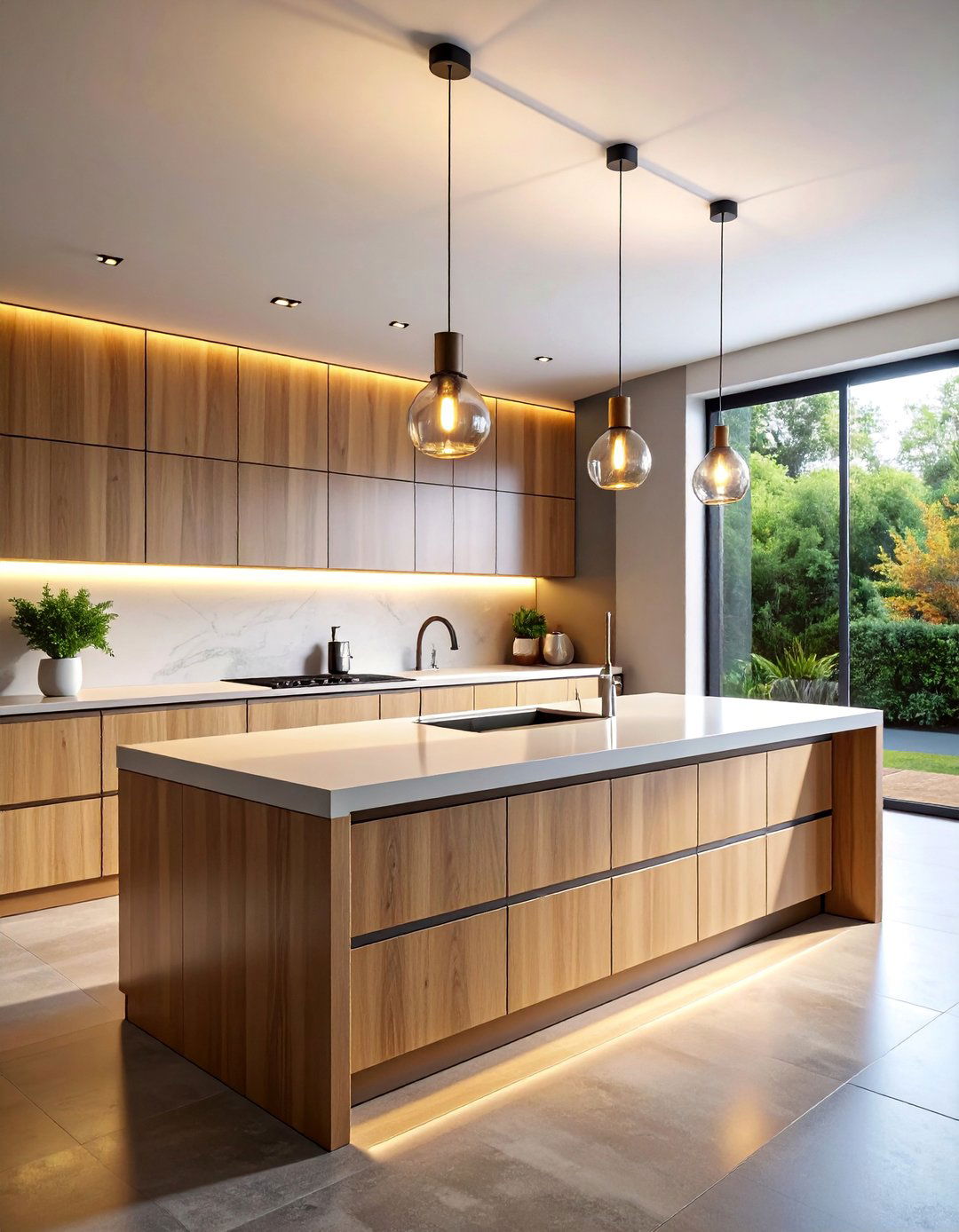 Multi Light Linear Suspension Systems - 25 Kitchen Sink Lighting Ideas