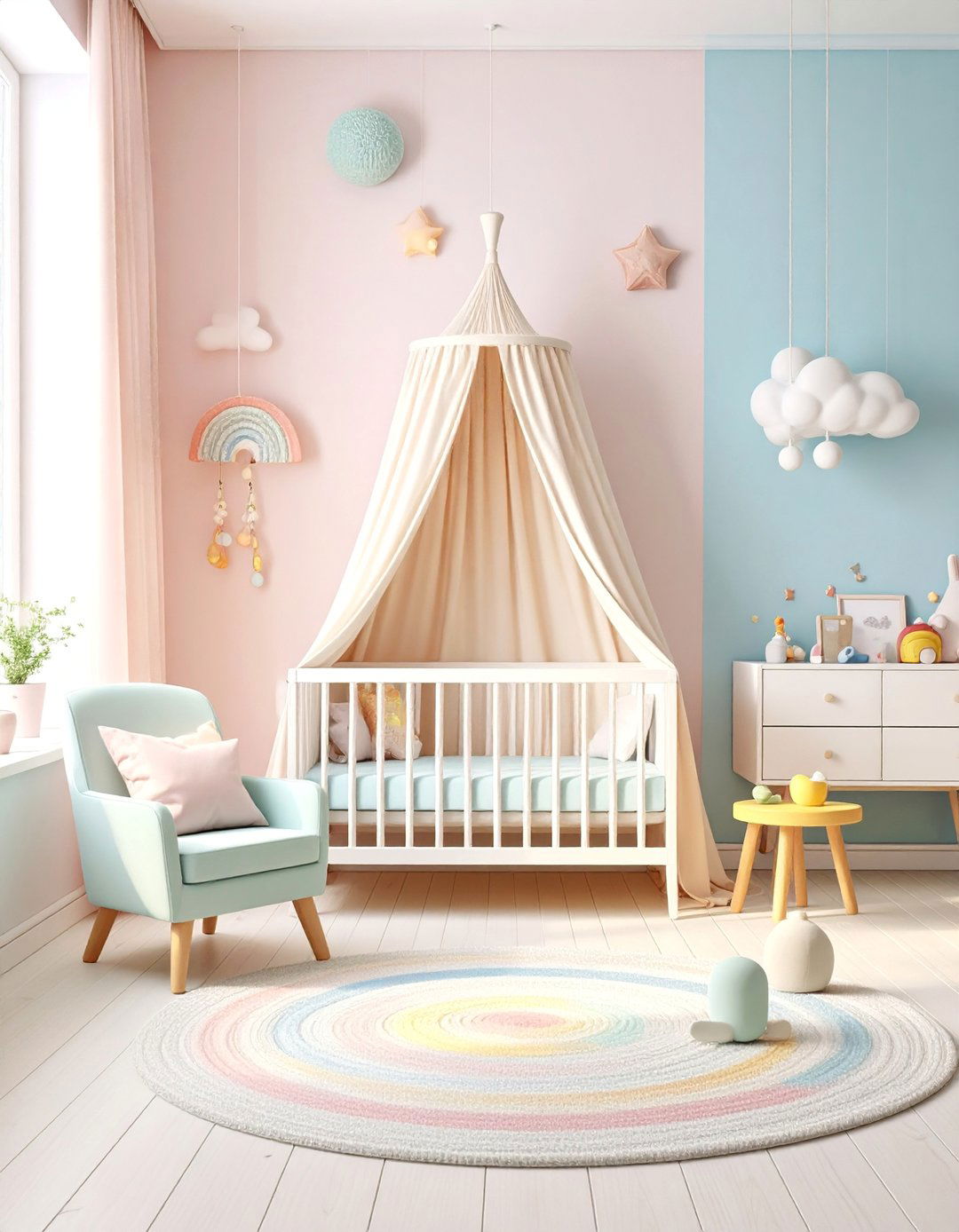 Multi Pastel Rainbow Dreams - 25 Nursery Color Ideas