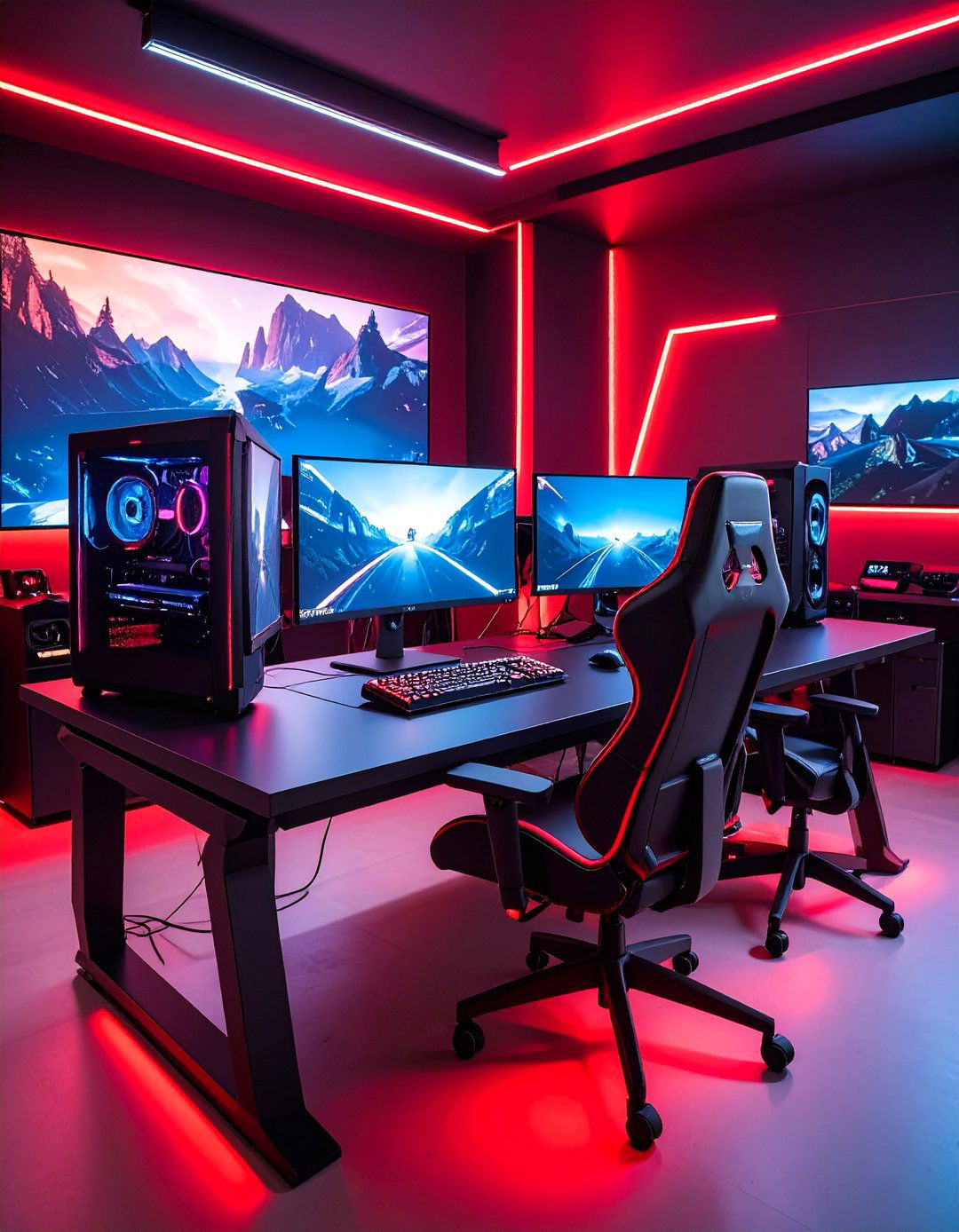 Multi Platform Gaming Hub - 25 Red and Black Gaming Setup Ideas