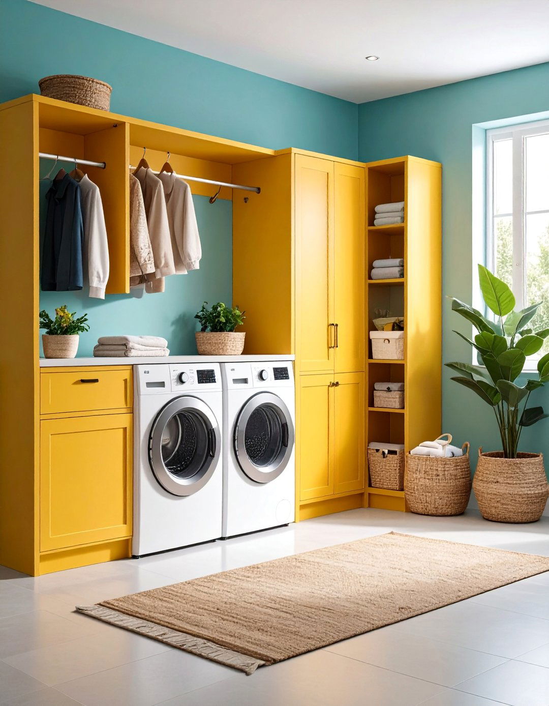 Multi Purpose Mudroom Integration with Dual Storage - 25 Laundry Room Storage Ideas