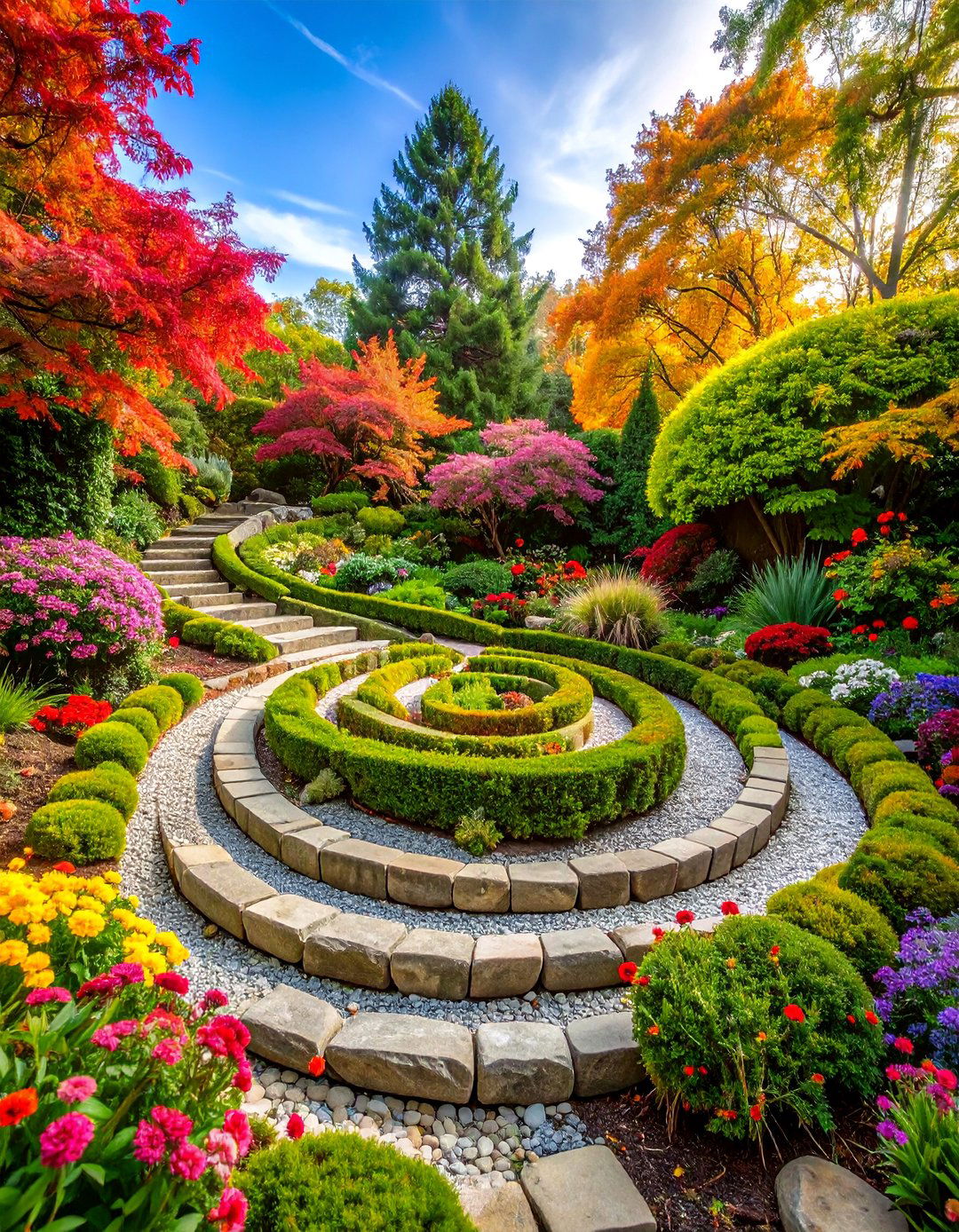 Multi Season Spiral Garden with Year Round Interest - 25 Spiral Garden Design Ideas
