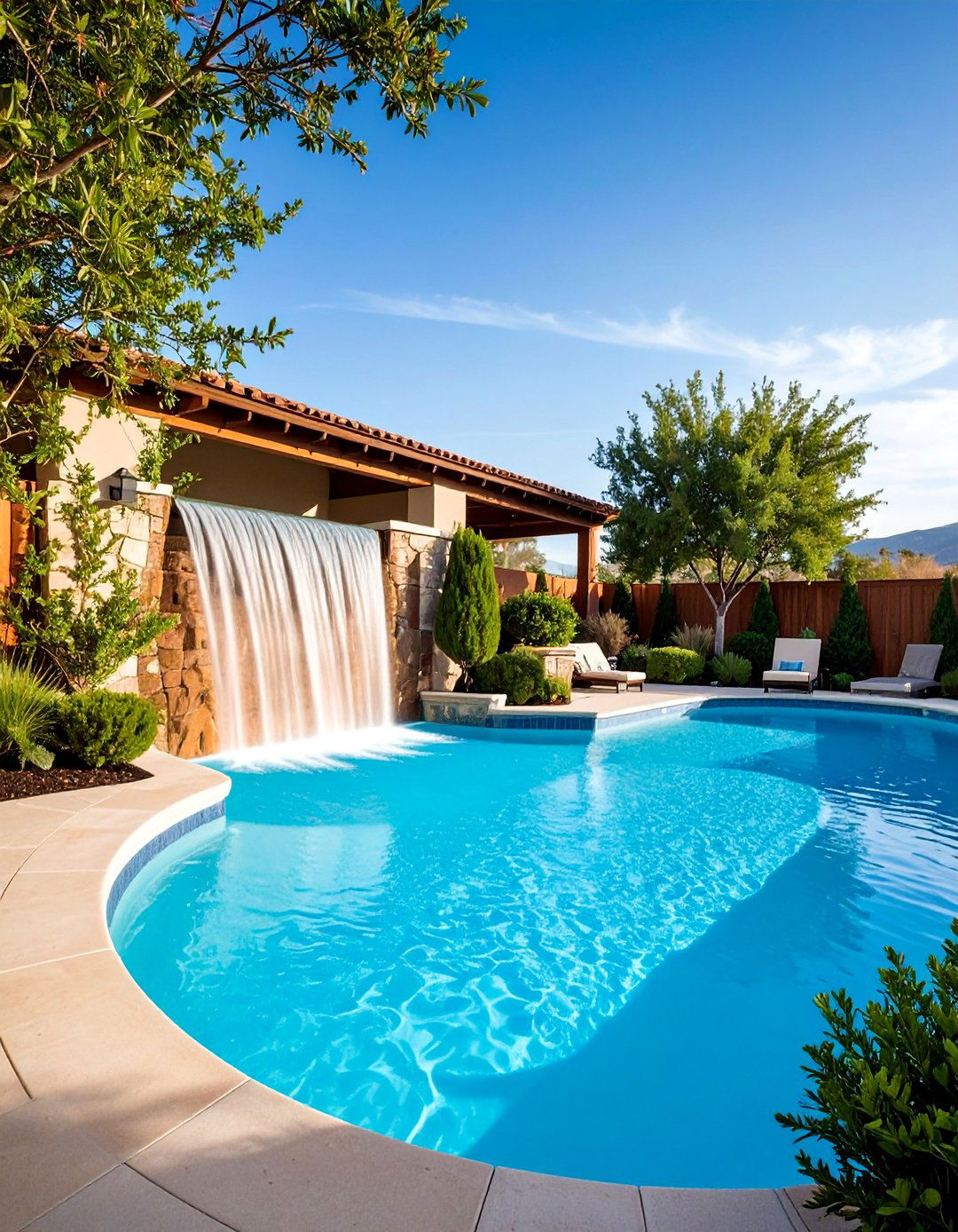 Multi Season Waterfall with Adaptive Winter Features - 25 Small Pool Waterfall Ideas